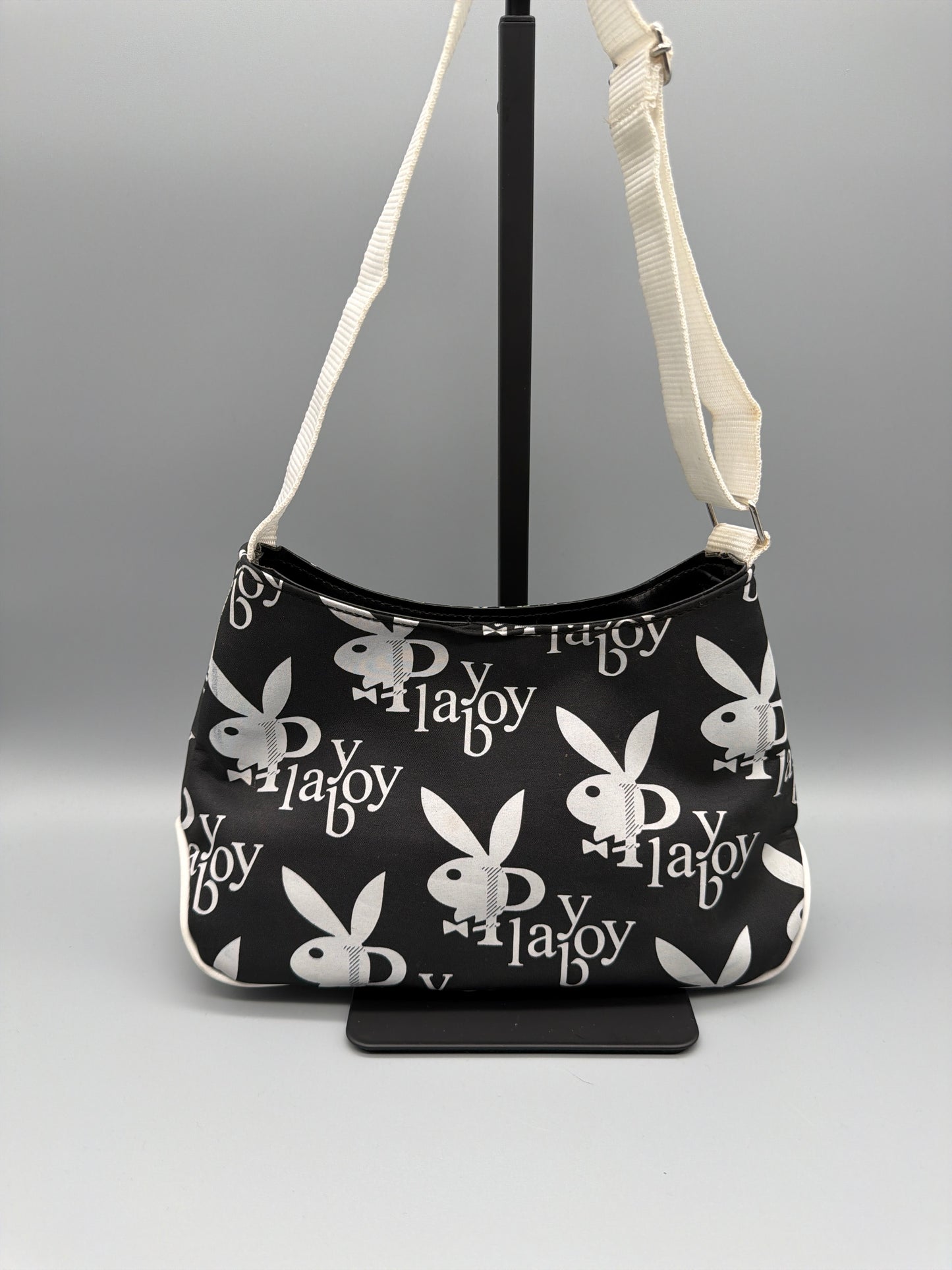 Playboy Y2K All-Over Logo Mini Shoulder Bag - Black/White