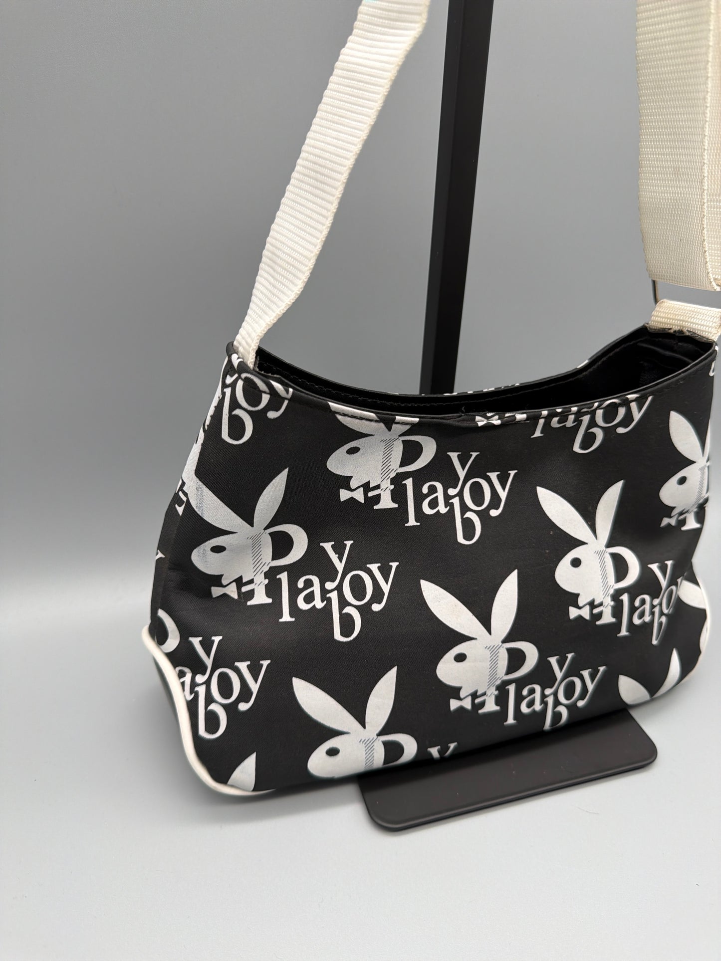 Playboy Y2K All-Over Logo Mini Shoulder Bag - Black/White