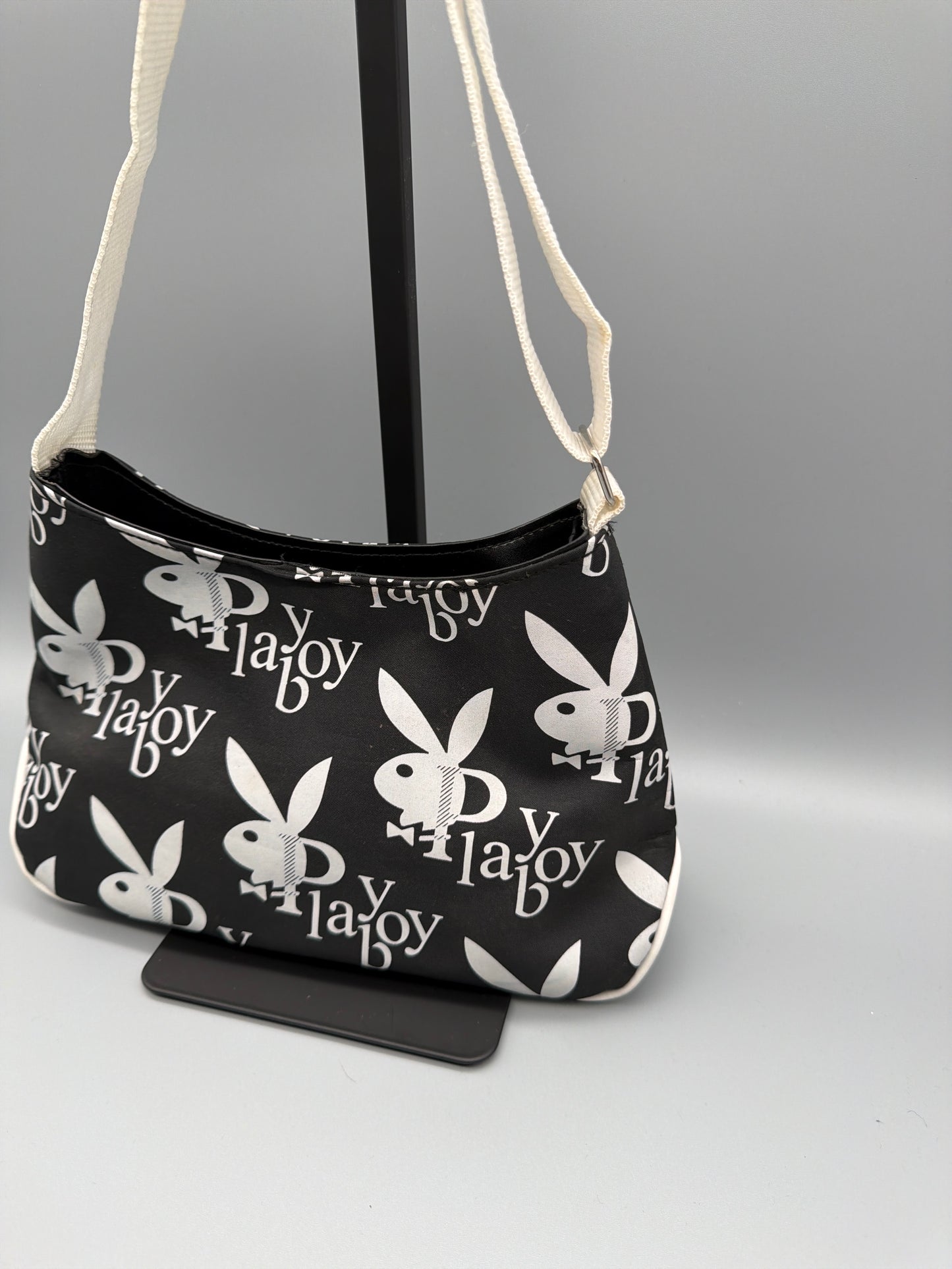 Playboy Y2K All-Over Logo Mini Shoulder Bag - Black/White