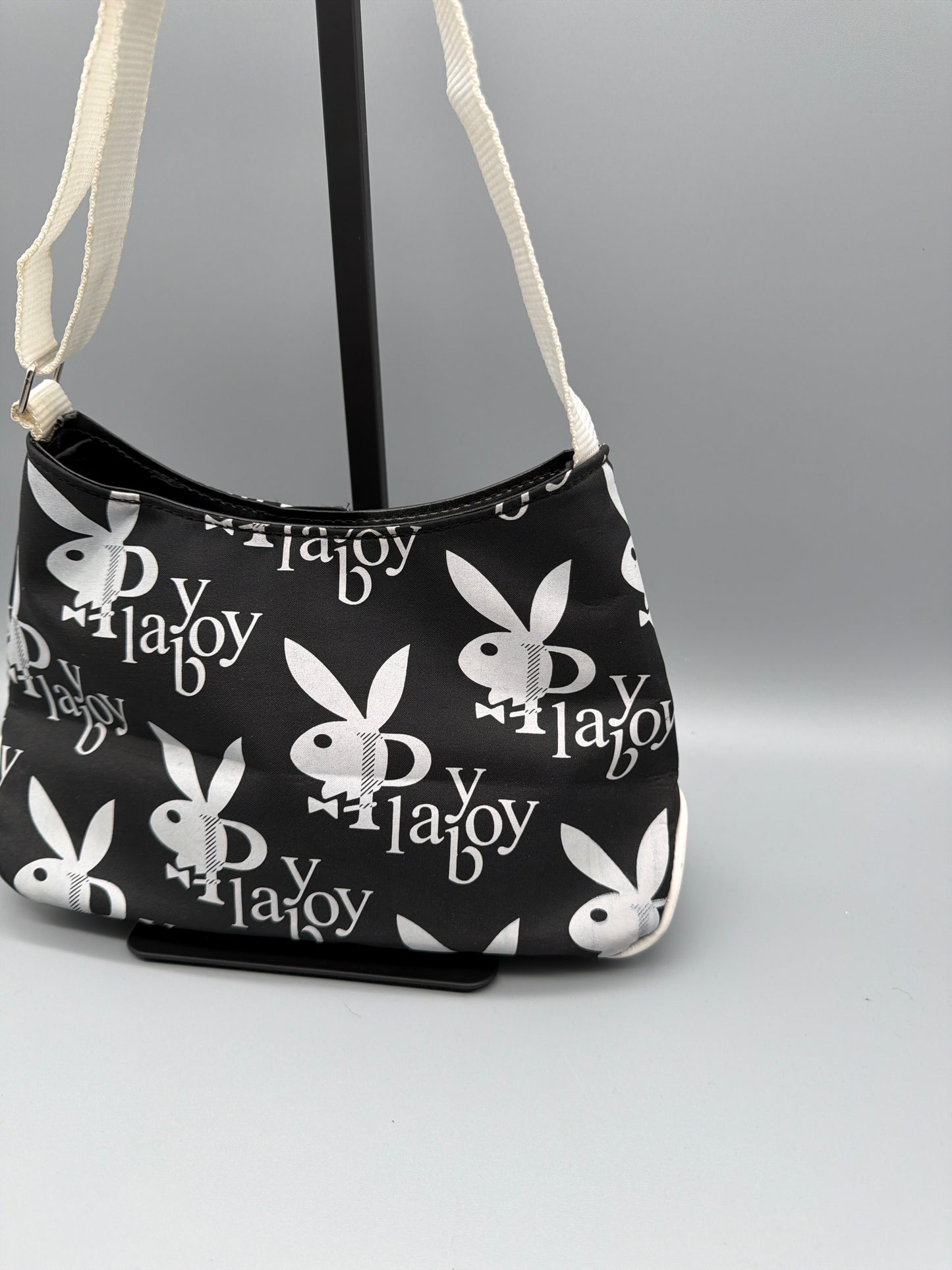Playboy Y2K All-Over Logo Mini Shoulder Bag - Black/White