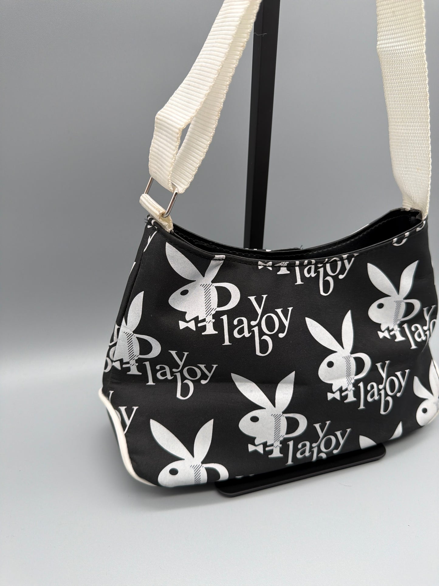 Playboy Y2K All-Over Logo Mini Shoulder Bag - Black/White