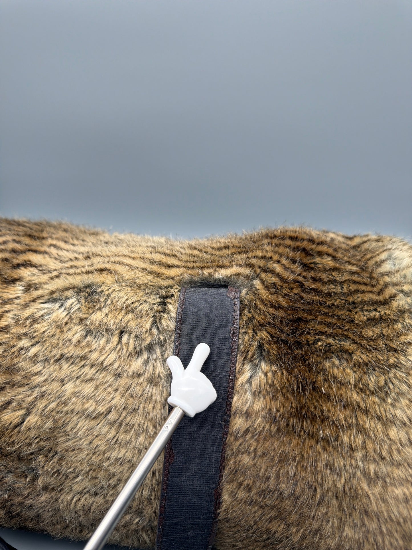 Miss Sixty Vintage Y2K Faux Fur Barrel Bag - Brown / Tiger Pattern