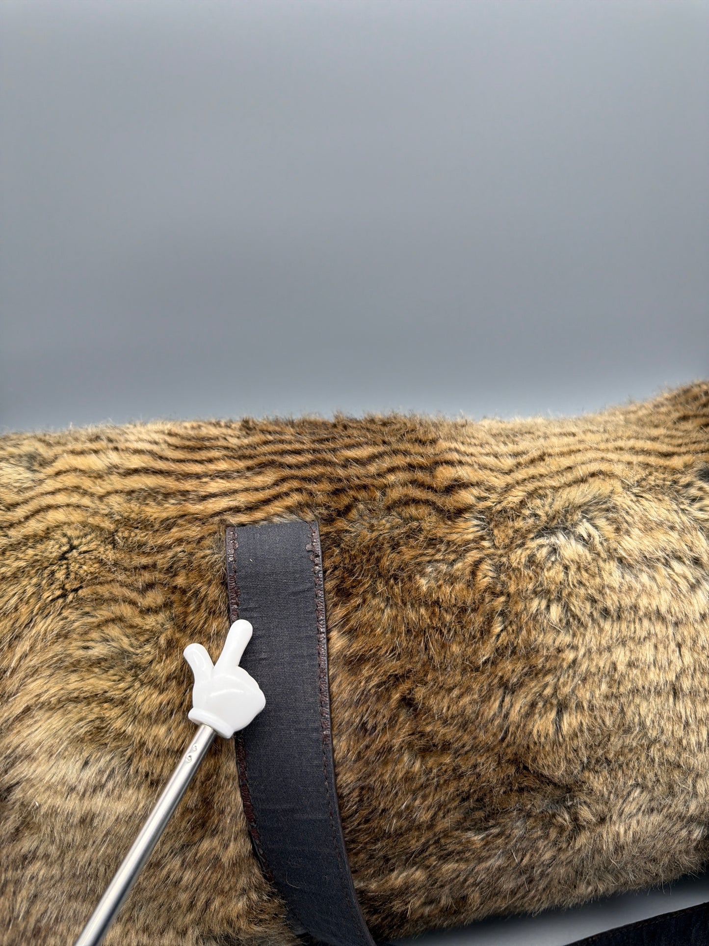 Miss Sixty Vintage Y2K Faux Fur Barrel Bag - Brown / Tiger Pattern