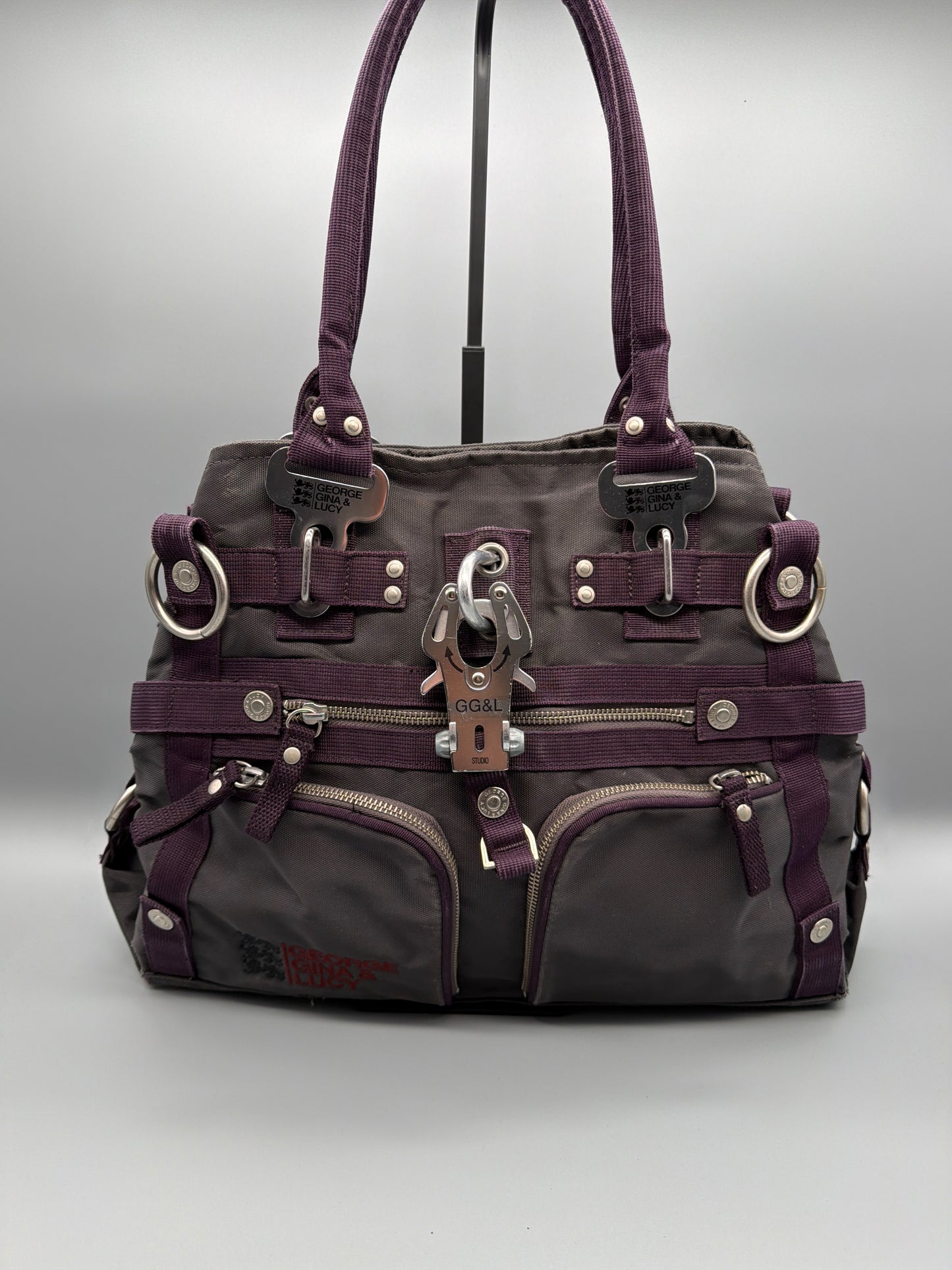George Gina & Lucy Archive "Doyourthing" Shoulder Bag - Purple / Brown / Cyber Y2K