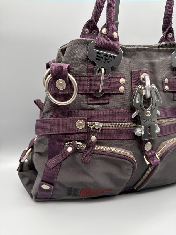 George Gina & Lucy Archive "Doyourthing" Shoulder Bag - Purple / Brown / Cyber Y2K
