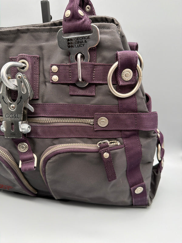George Gina & Lucy Archive "Doyourthing" Shoulder Bag - Purple / Brown / Cyber Y2K