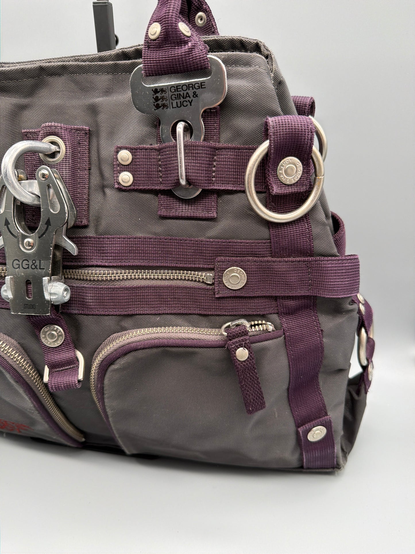 George Gina & Lucy Archive "Doyourthing" Shoulder Bag - Purple / Brown / Cyber Y2K