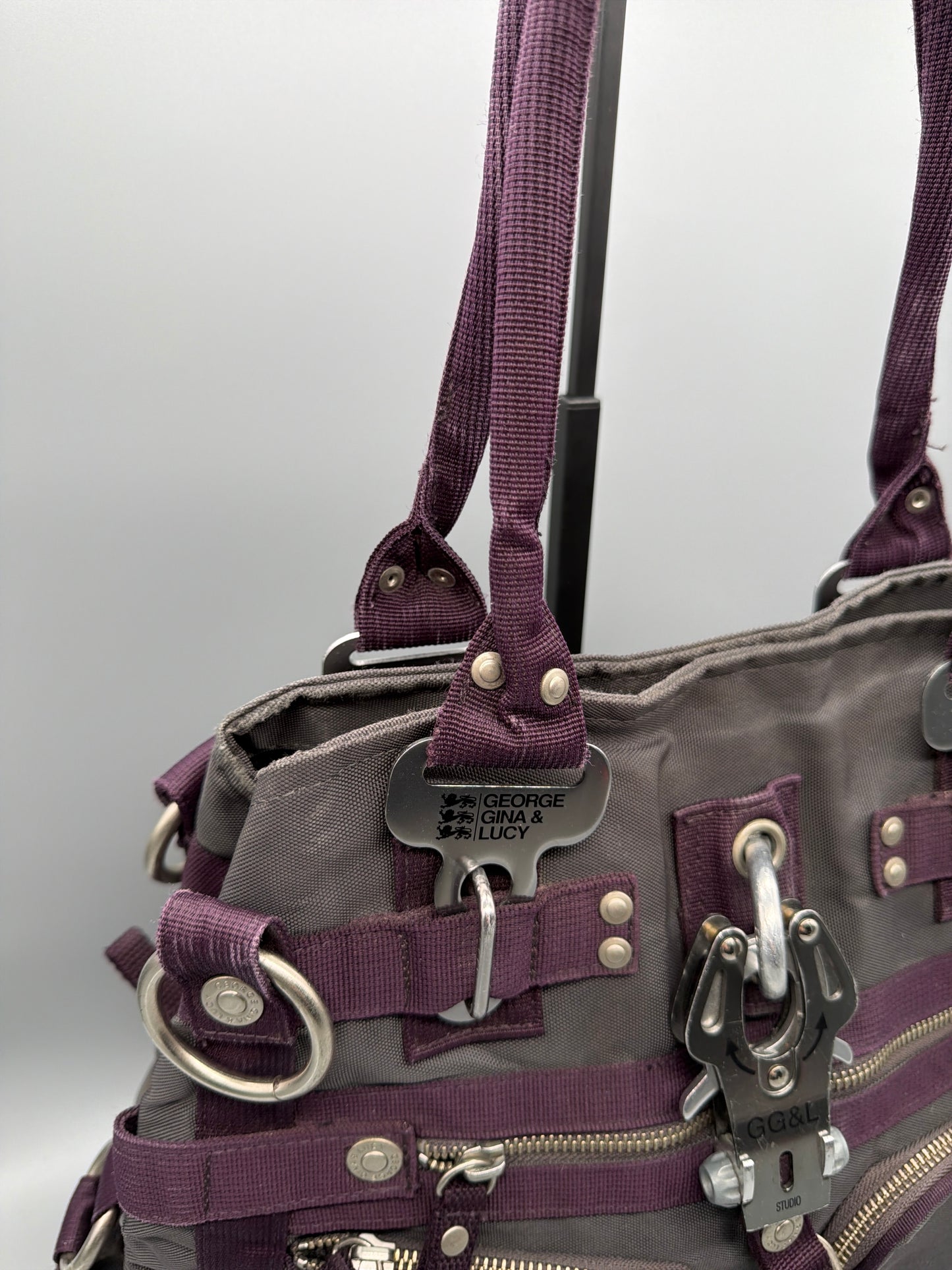 George Gina & Lucy Archive "Doyourthing" Shoulder Bag - Purple / Brown / Cyber Y2K