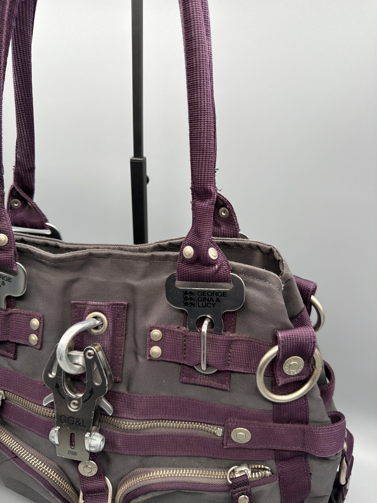 George Gina & Lucy Archive "Doyourthing" Shoulder Bag - Purple / Brown / Cyber Y2K