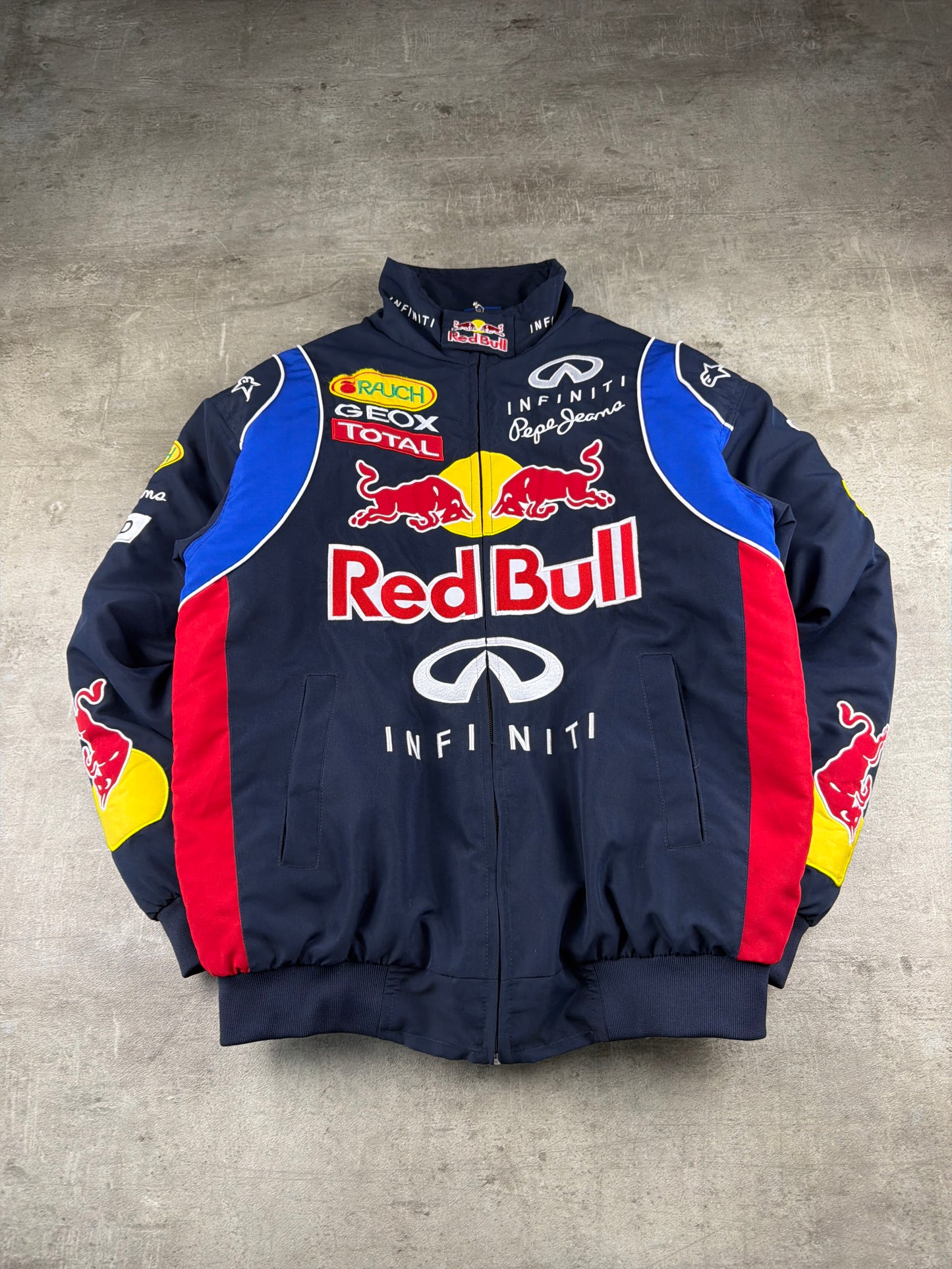 Red Bull Racing Infiniti F1 "Sponsor Patch" Bomber Jacket - Dark Navy / Multicolor