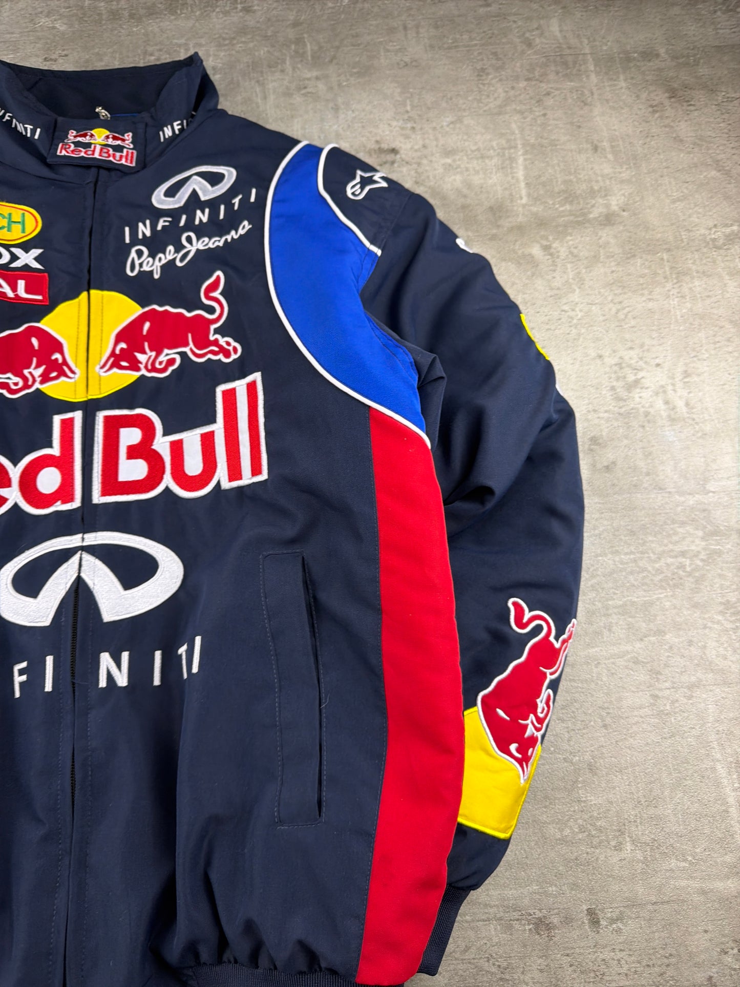Red Bull Racing Infiniti F1 "Sponsor Patch" Bomber Jacket - Dark Navy / Multicolor