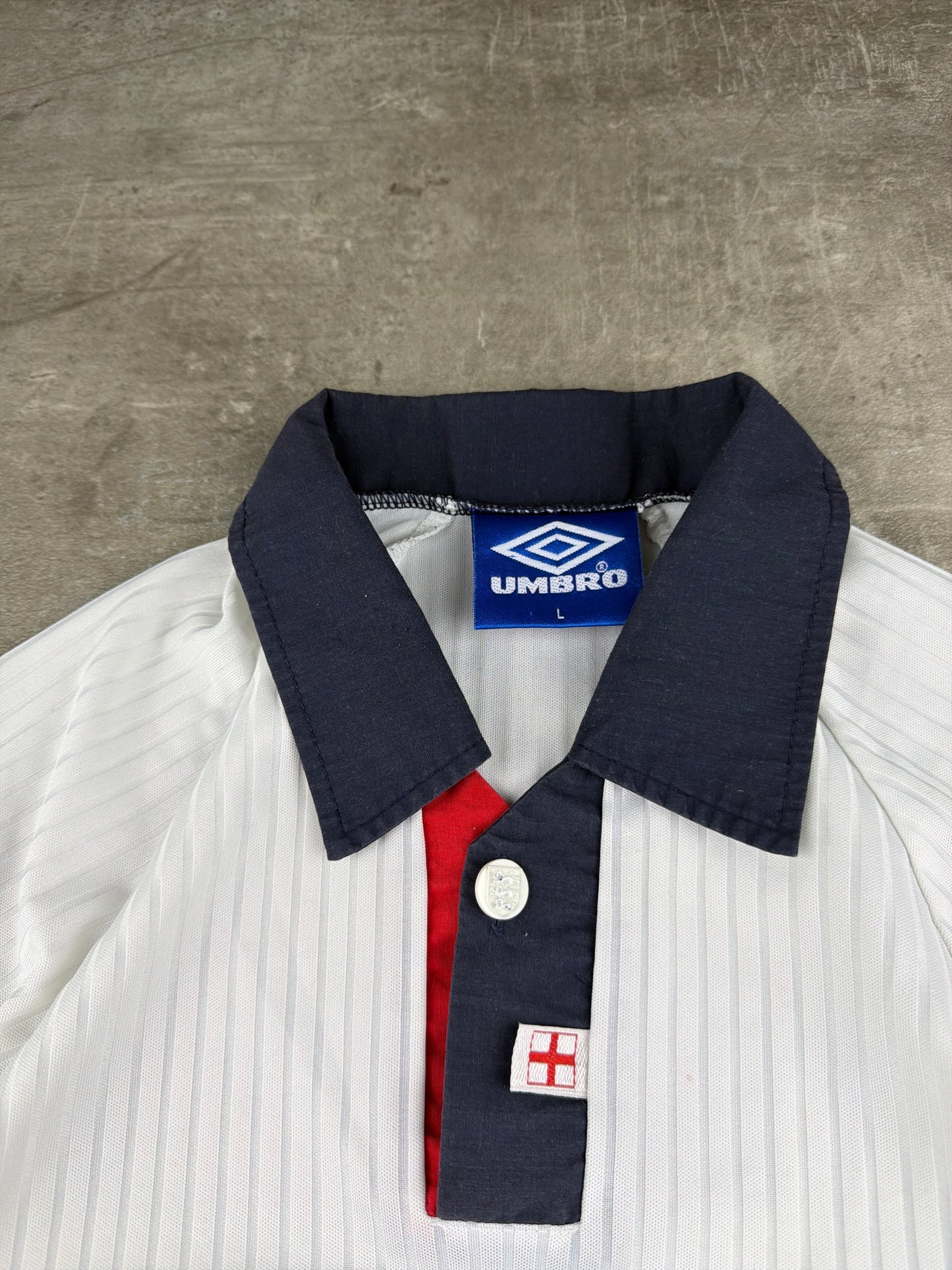 Vintage Umbro 1998 England National Team Football Jersey - White/Navy/Red