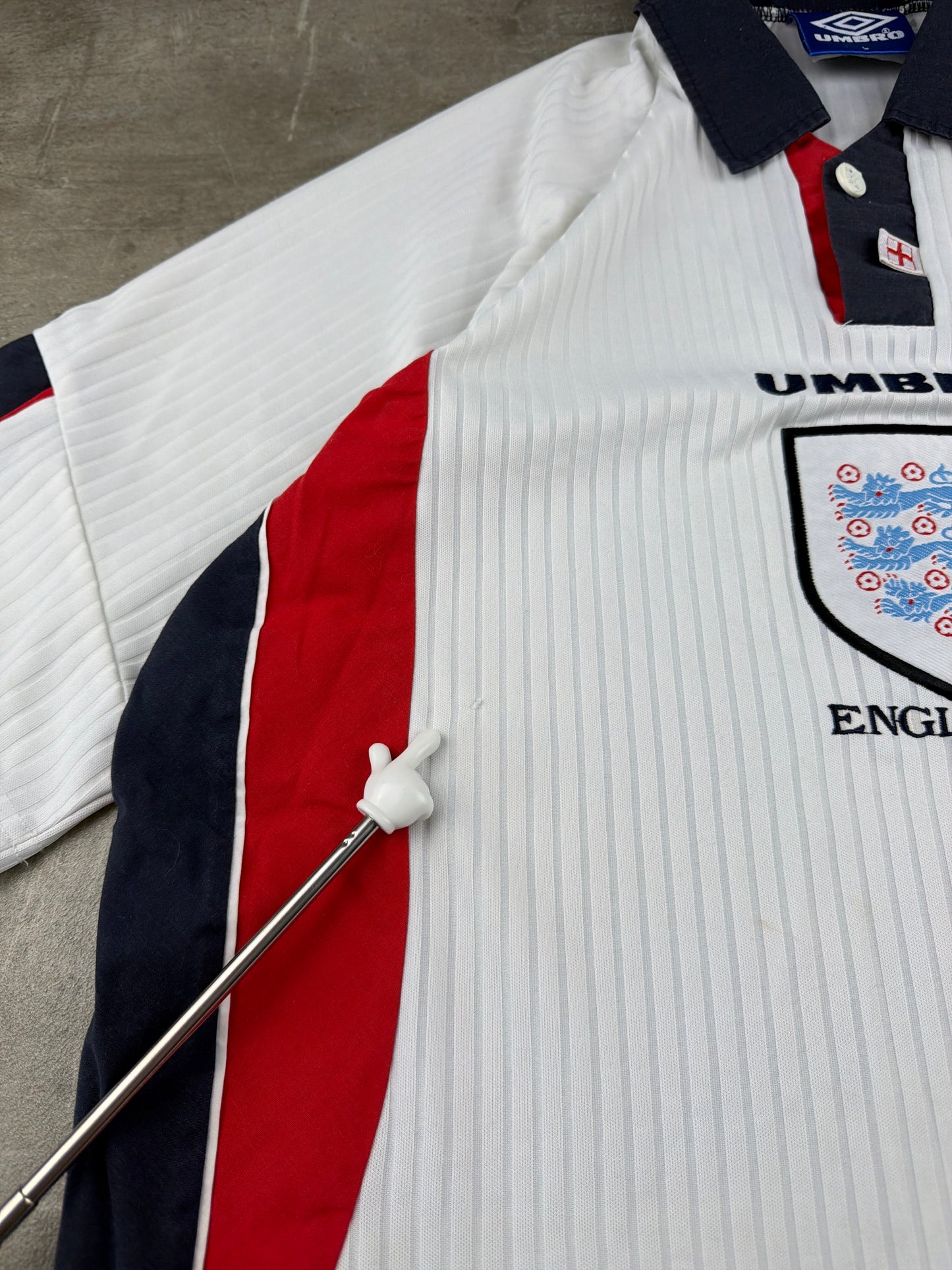 Vintage Umbro 1998 England National Team Football Jersey - White/Navy/Red