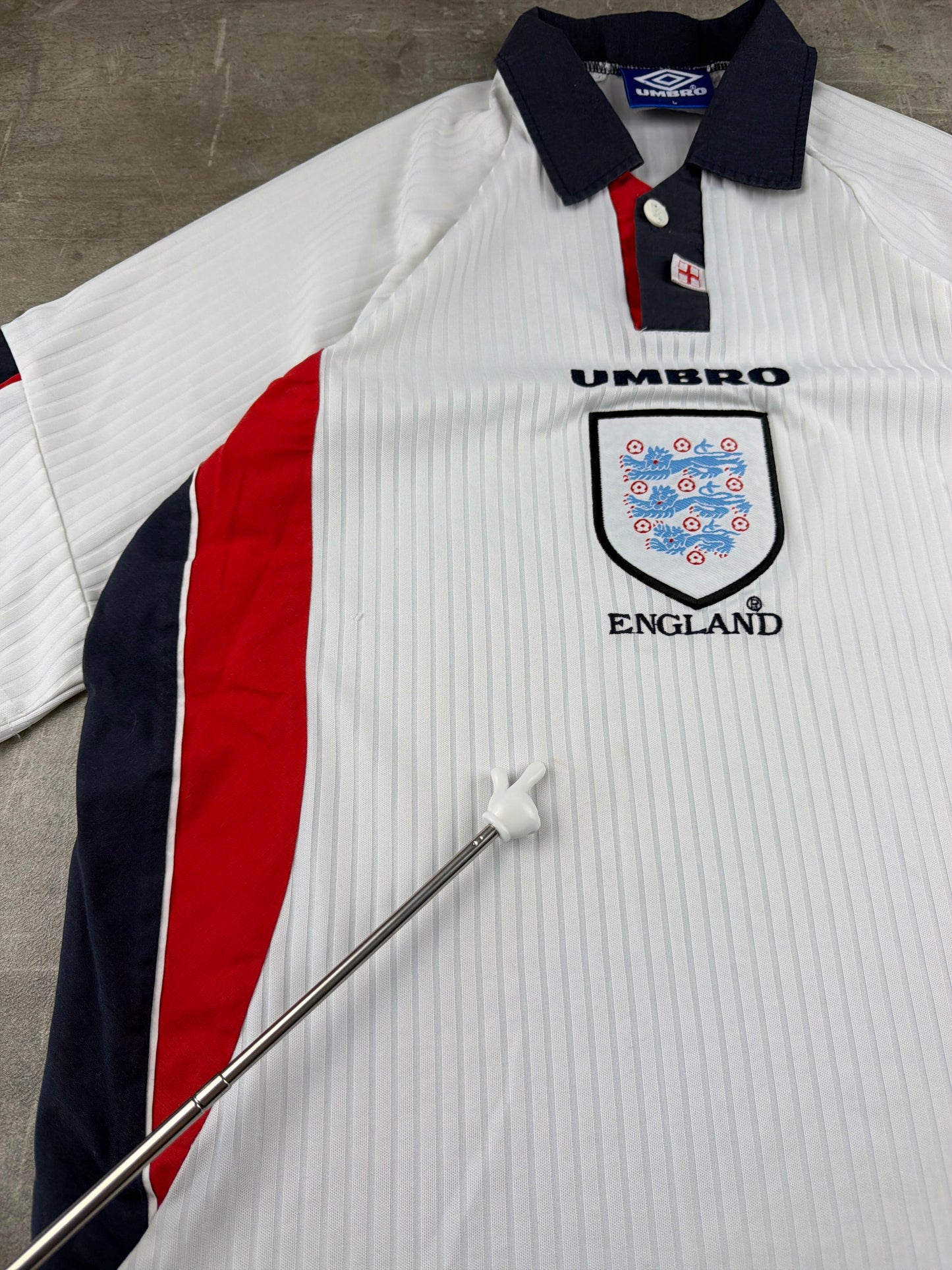 Vintage Umbro 1998 England National Team Football Jersey - White/Navy/Red