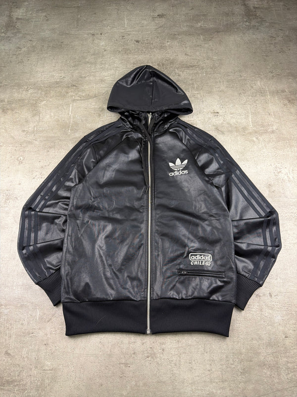 Adidas Chile 62 Wet-Look Zip Hoodie - All Black