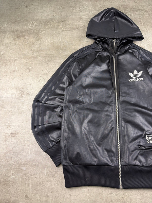 Adidas Chile 62 Wet-Look Zip Hoodie - All Black