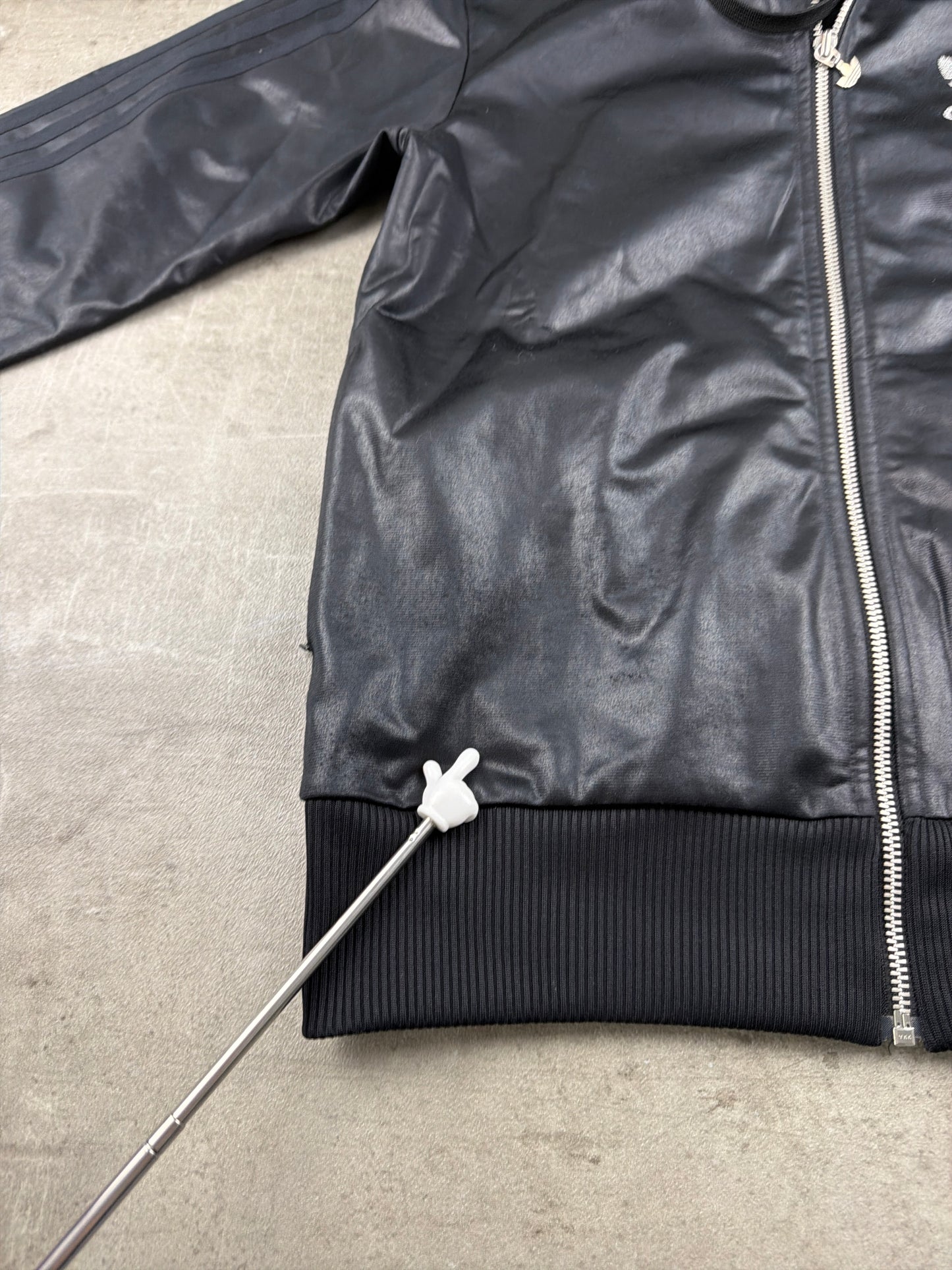 Adidas Chile 62 Wet-Look Zip Hoodie - All Black