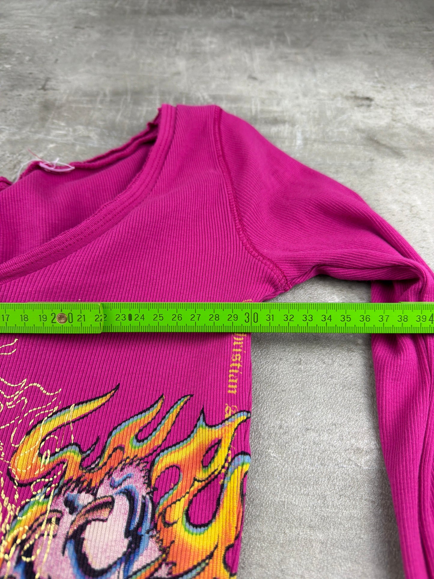Ed Hardy Vintage Tiger & Skull Print Longsleeve Dress - Hot Pink / Pink