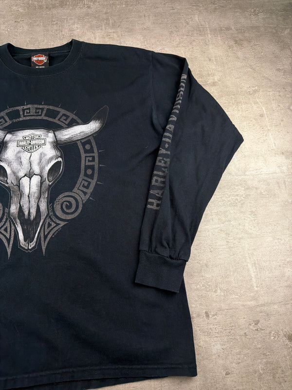 Harley-Davidson 2005 Skull Longsleeve - All Black / Y2K