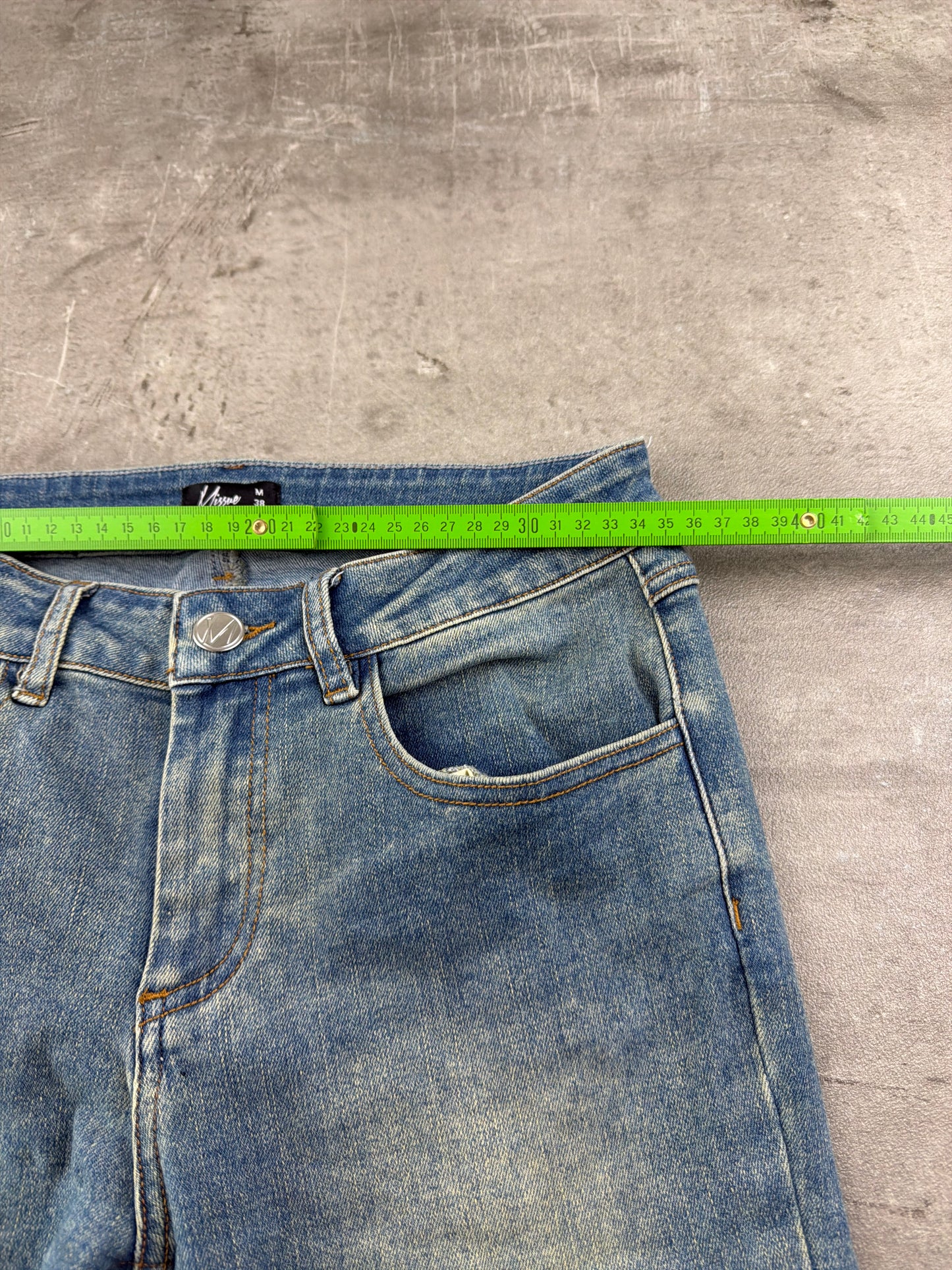 Y2K Cross Rhinestone Bootcut Denim - Light Blue