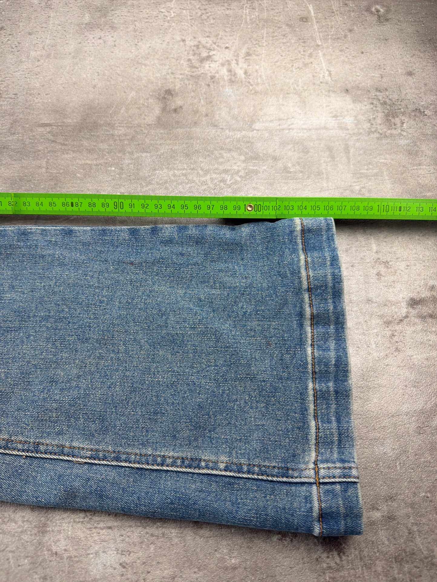 Y2K Cross Rhinestone Bootcut Denim - Light Blue