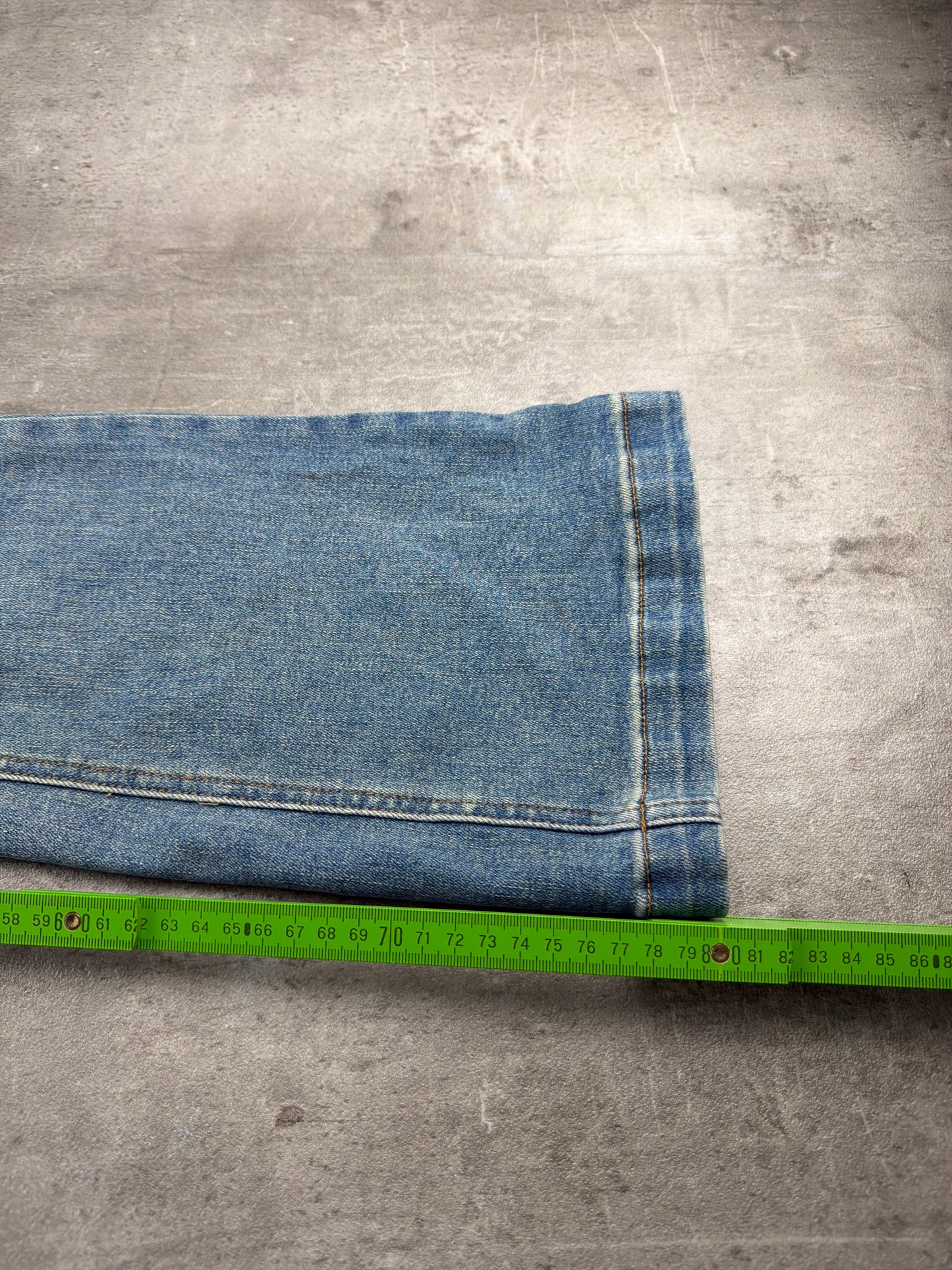Y2K Cross Rhinestone Bootcut Denim - Light Blue