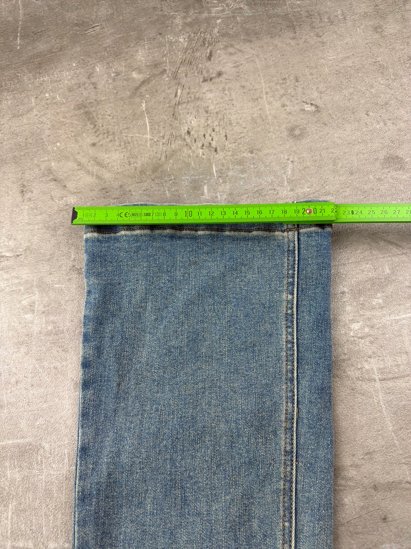 Y2K Cross Rhinestone Bootcut Denim - Light Blue