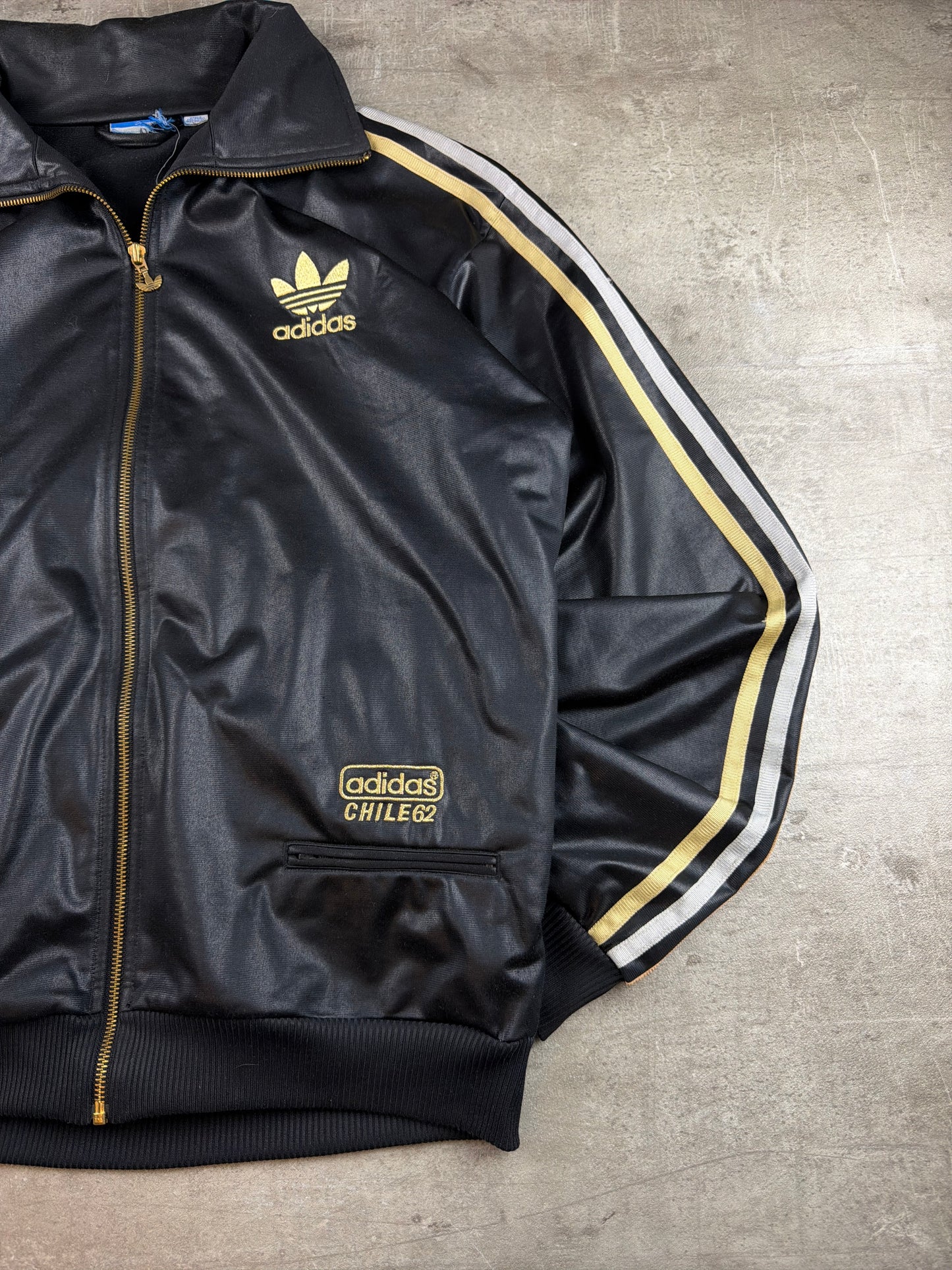 Adidas Chile 62 Vintage Wet-Look Trackjacket - Black & Gold