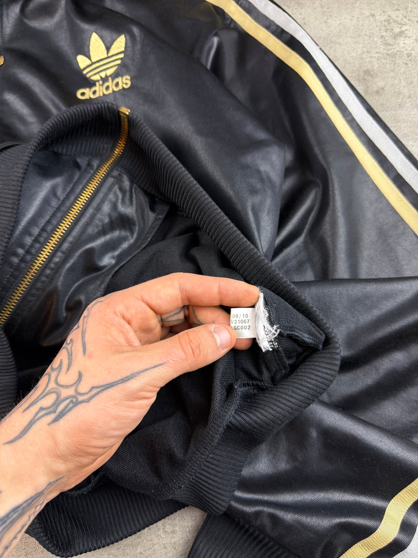 Adidas Chile 62 Vintage Wet-Look Trackjacket - Black & Gold