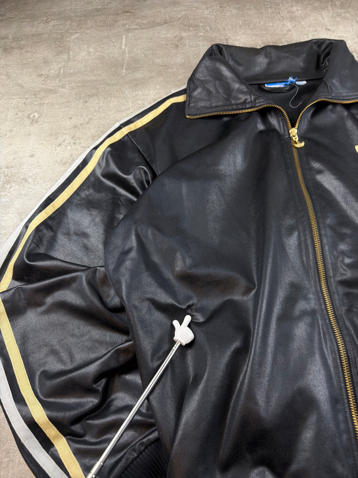 Adidas Chile 62 Vintage Wet-Look Trackjacket - Black & Gold