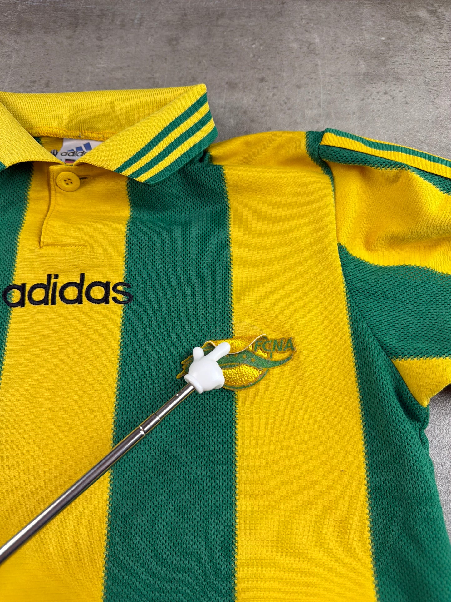Adidas Vintage 90s FC Nantes (FCNA) Football Jersey / Trikot - Yellow / Green Stripe