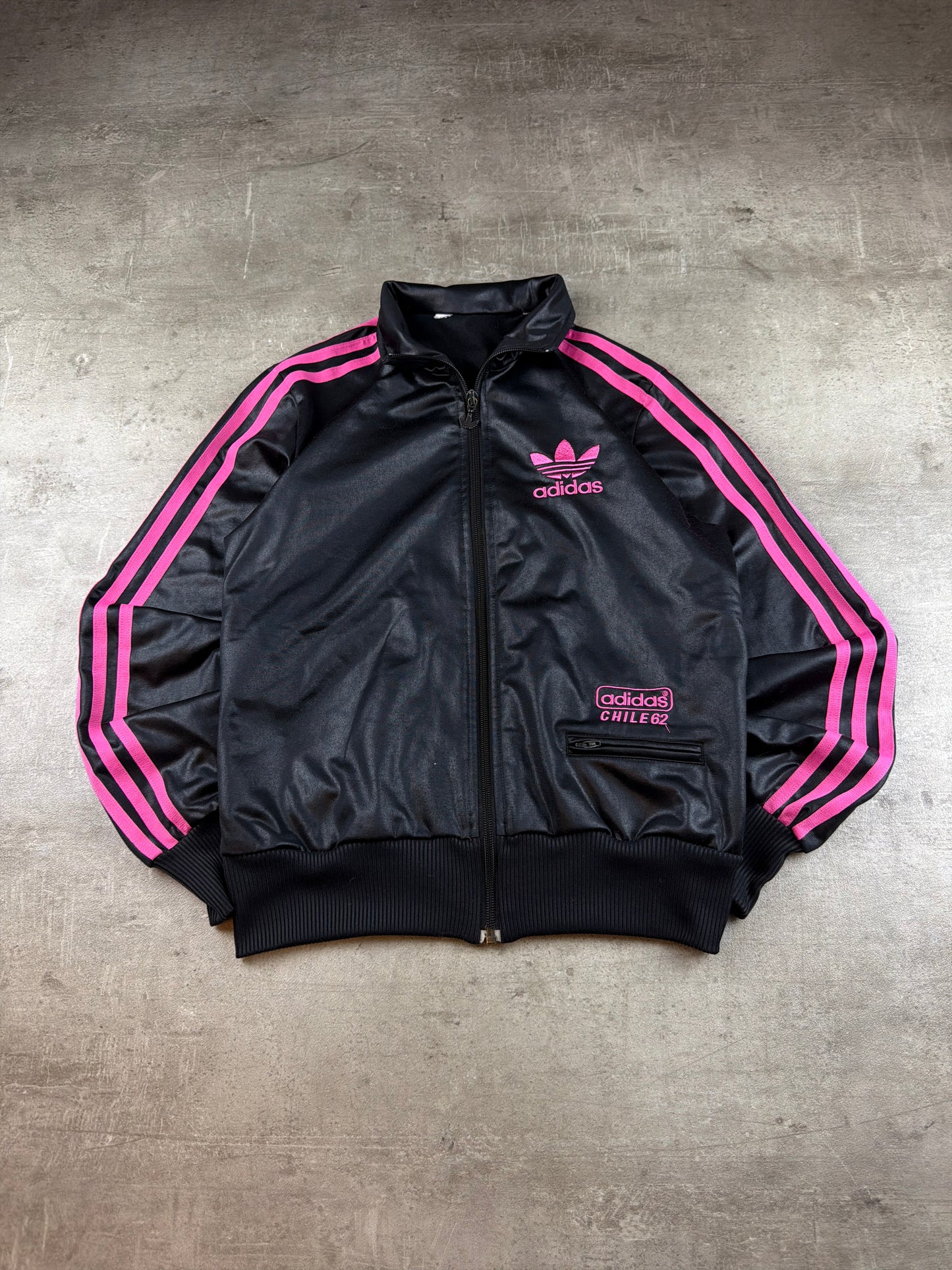 Adidas Chile 62 Trackjacket - Shiny Black / Hot Pink