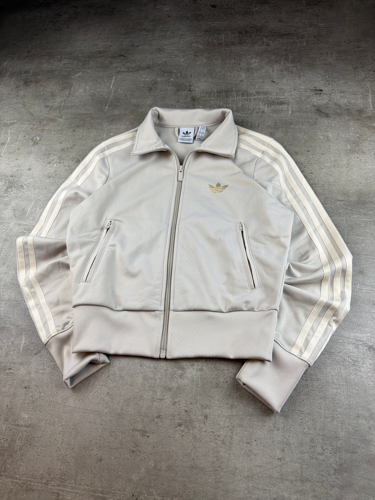 Adidas Rhinestone Trefoil Trackjacket - Beige / Cream