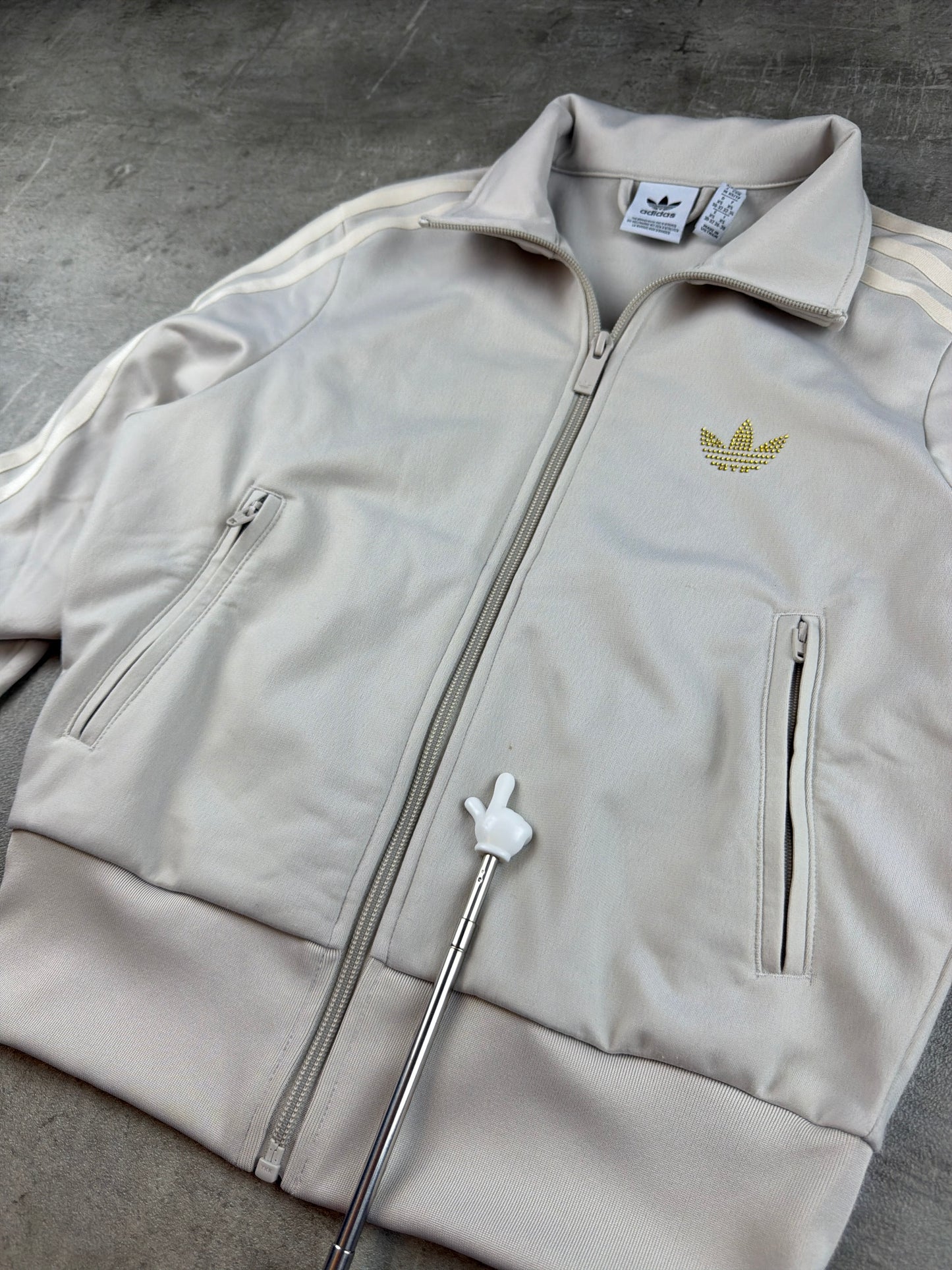 Adidas Rhinestone Trefoil Trackjacket - Beige / Cream