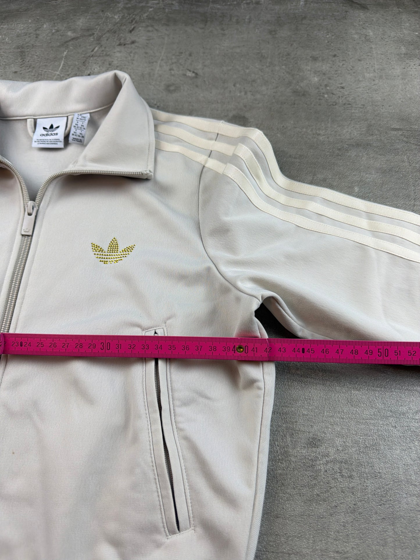 Adidas Rhinestone Trefoil Trackjacket - Beige / Cream