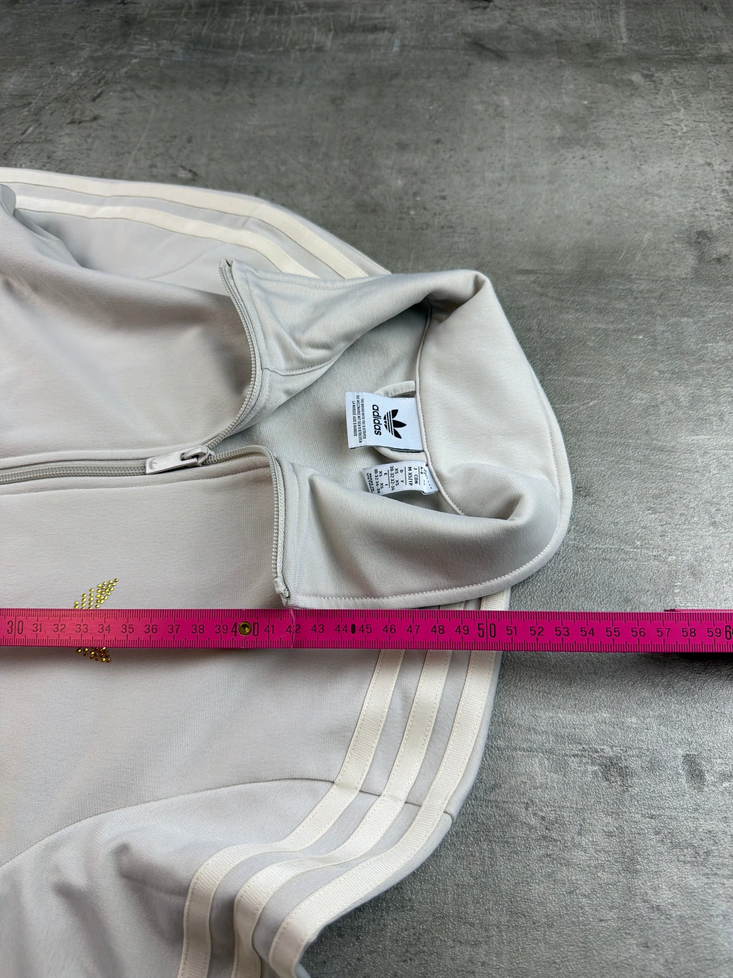 Adidas Rhinestone Trefoil Trackjacket - Beige / Cream