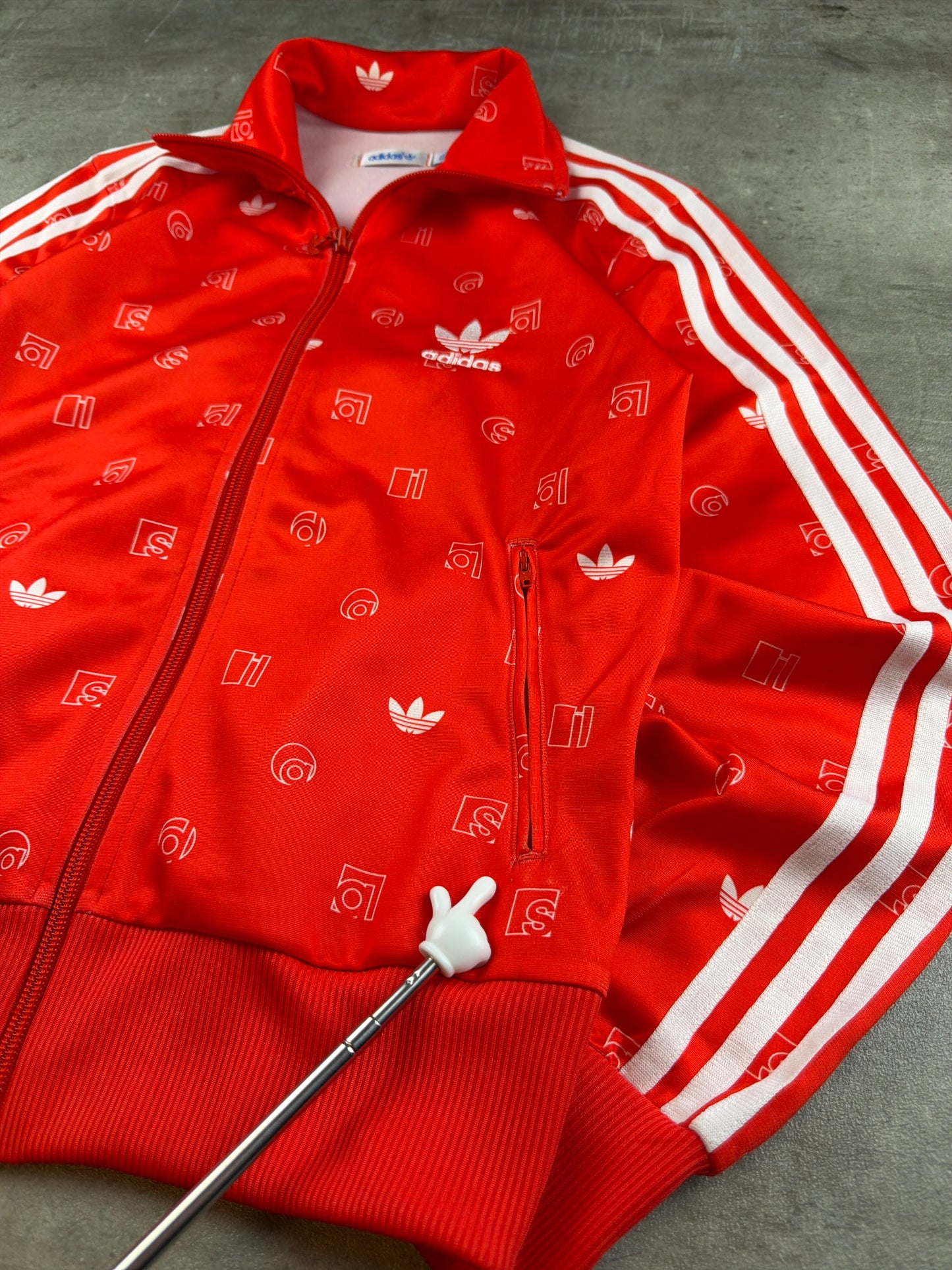 Adidas Monogram Logo Track Jacket - Bright Red / All-Over Print