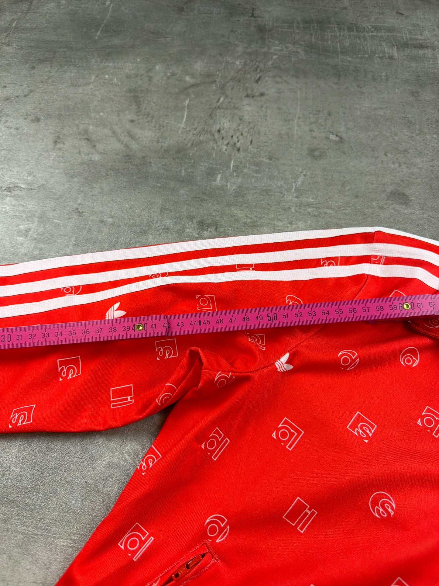 Adidas Monogram Logo Track Jacket - Bright Red / All-Over Print