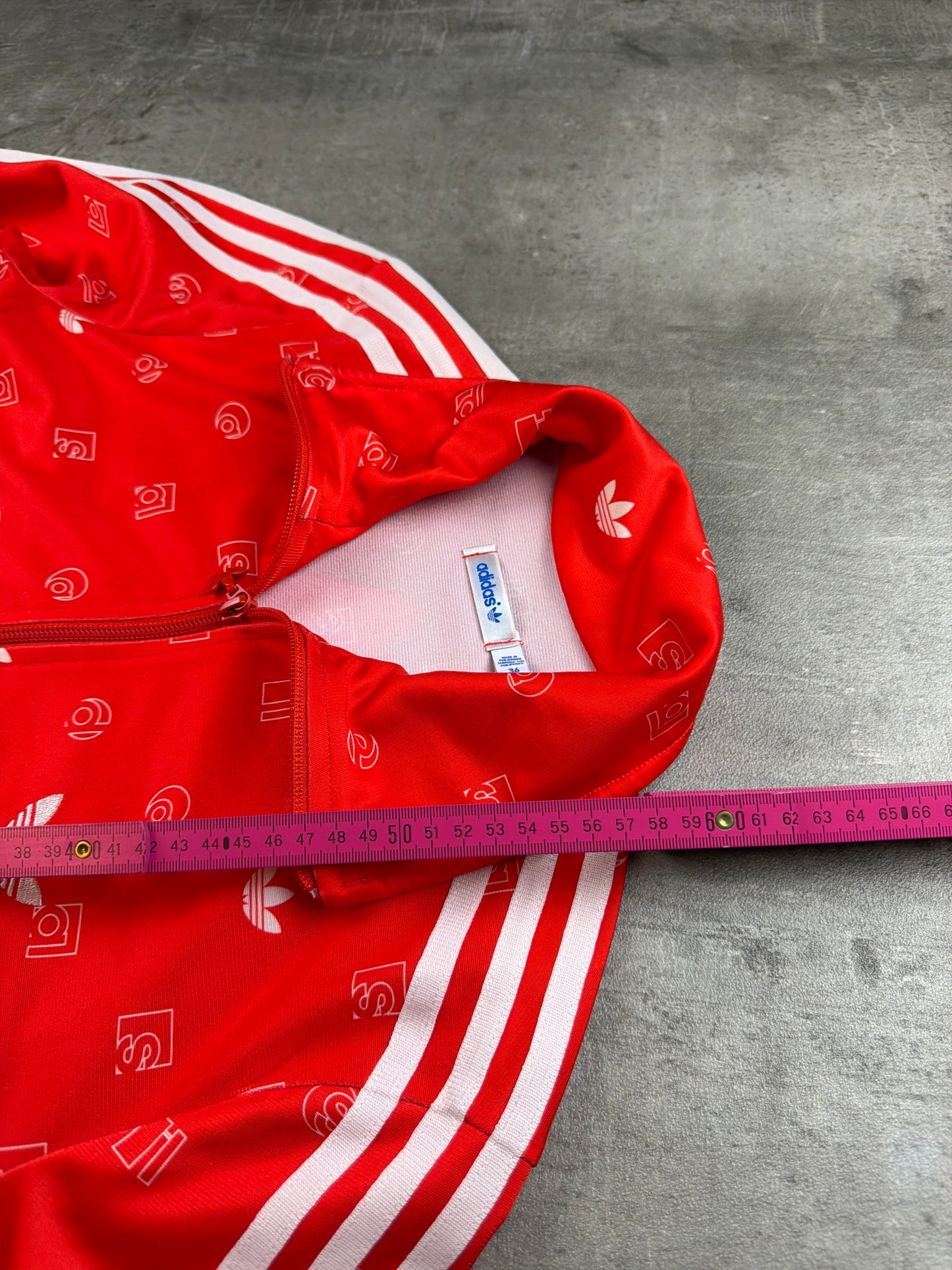 Adidas Monogram Logo Track Jacket - Bright Red / All-Over Print