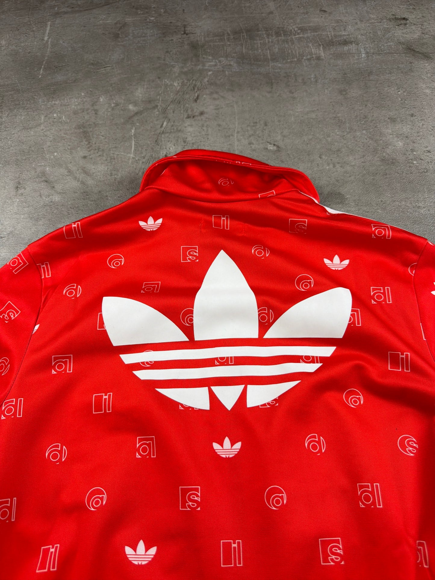 Adidas Monogram Logo Track Jacket - Bright Red / All-Over Print