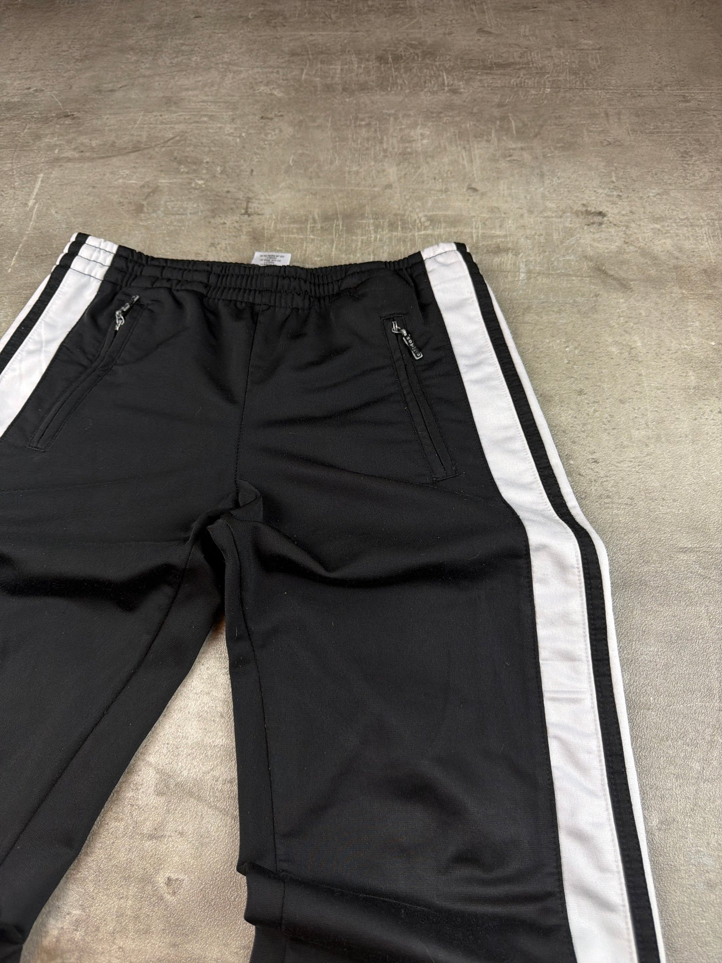 Adidas Vintage 90s Button Up Trackpants - Black / White