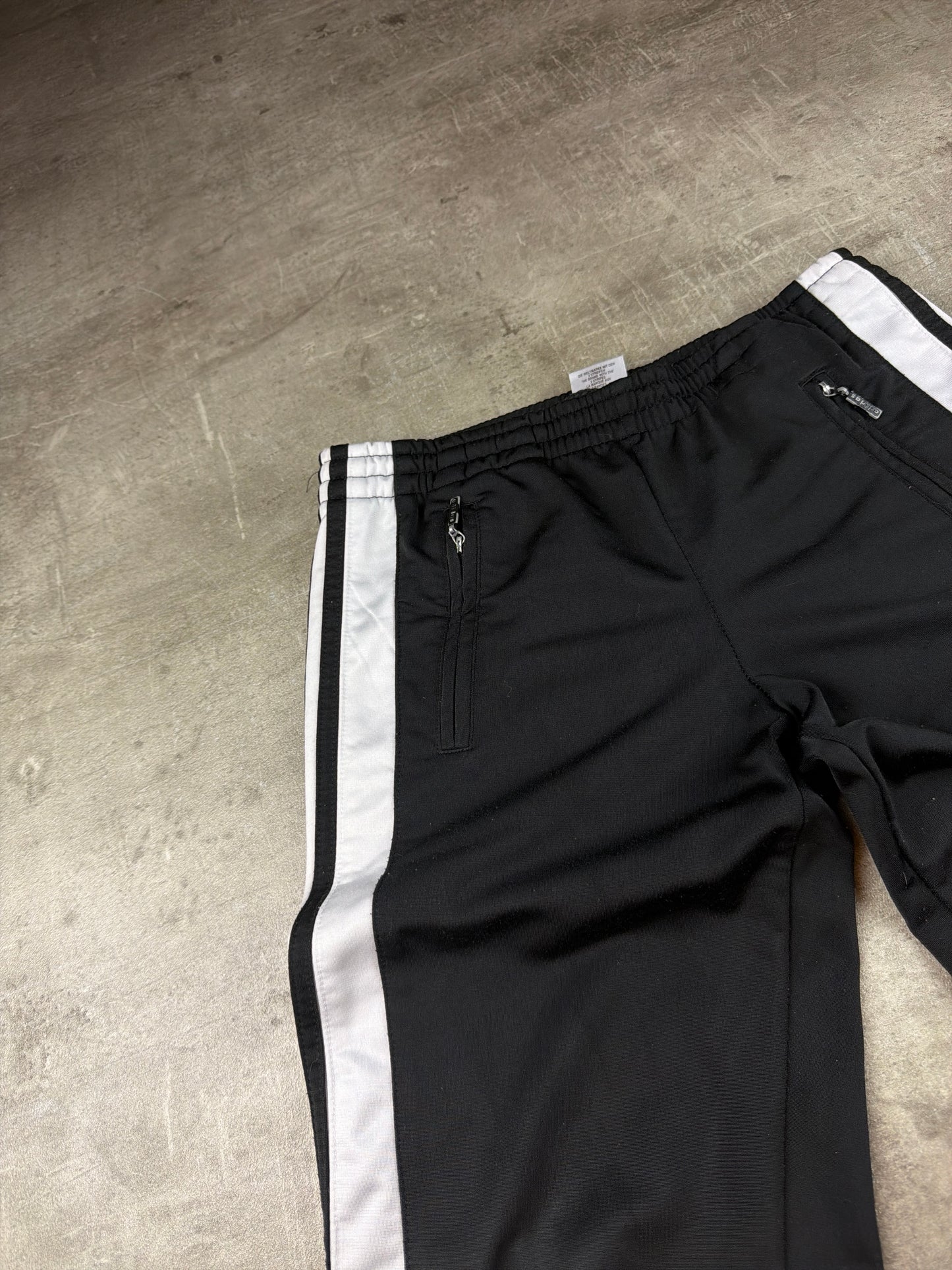 Adidas Vintage 90s Button Up Trackpants - Black / White