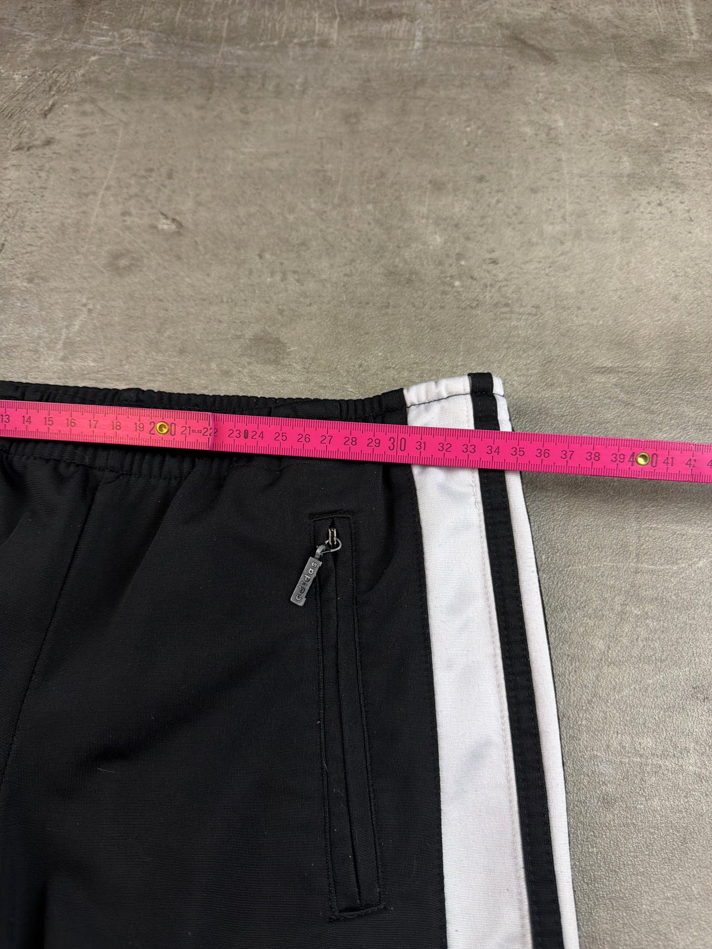 Adidas Vintage 90s Button Up Trackpants - Black / White