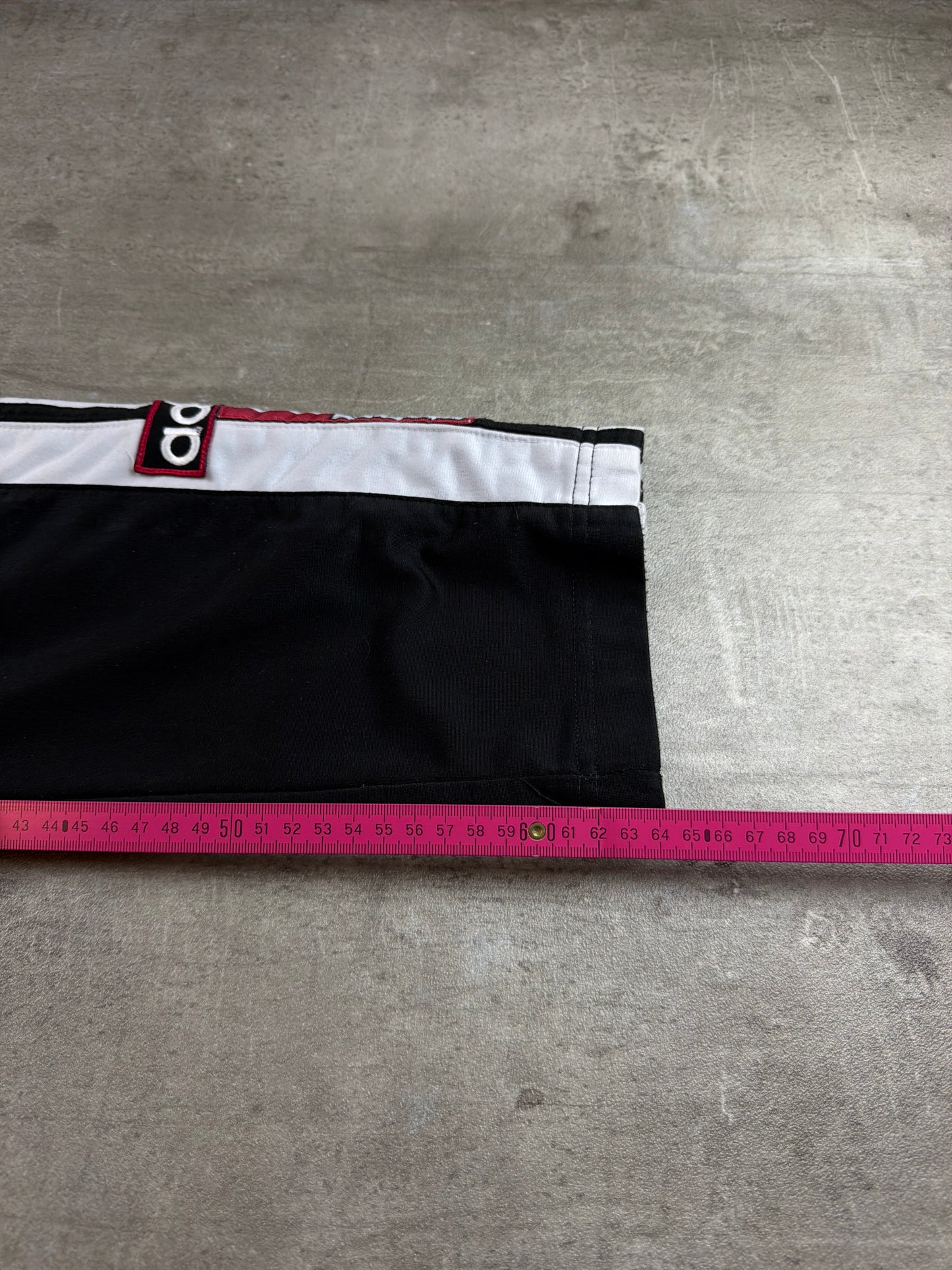 Adidas Vintage 90s Button Up Trackpants - Black / White