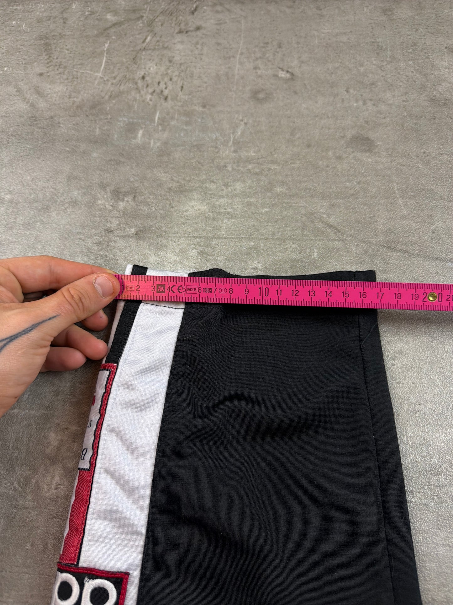 Adidas Vintage 90s Button Up Trackpants - Black / White