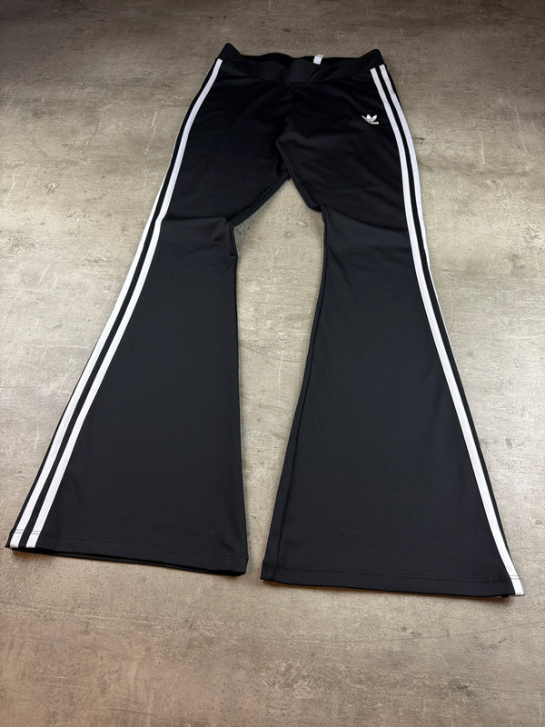 Adidas Three-Stripe Flared Trackpants - Black / Y2K Core