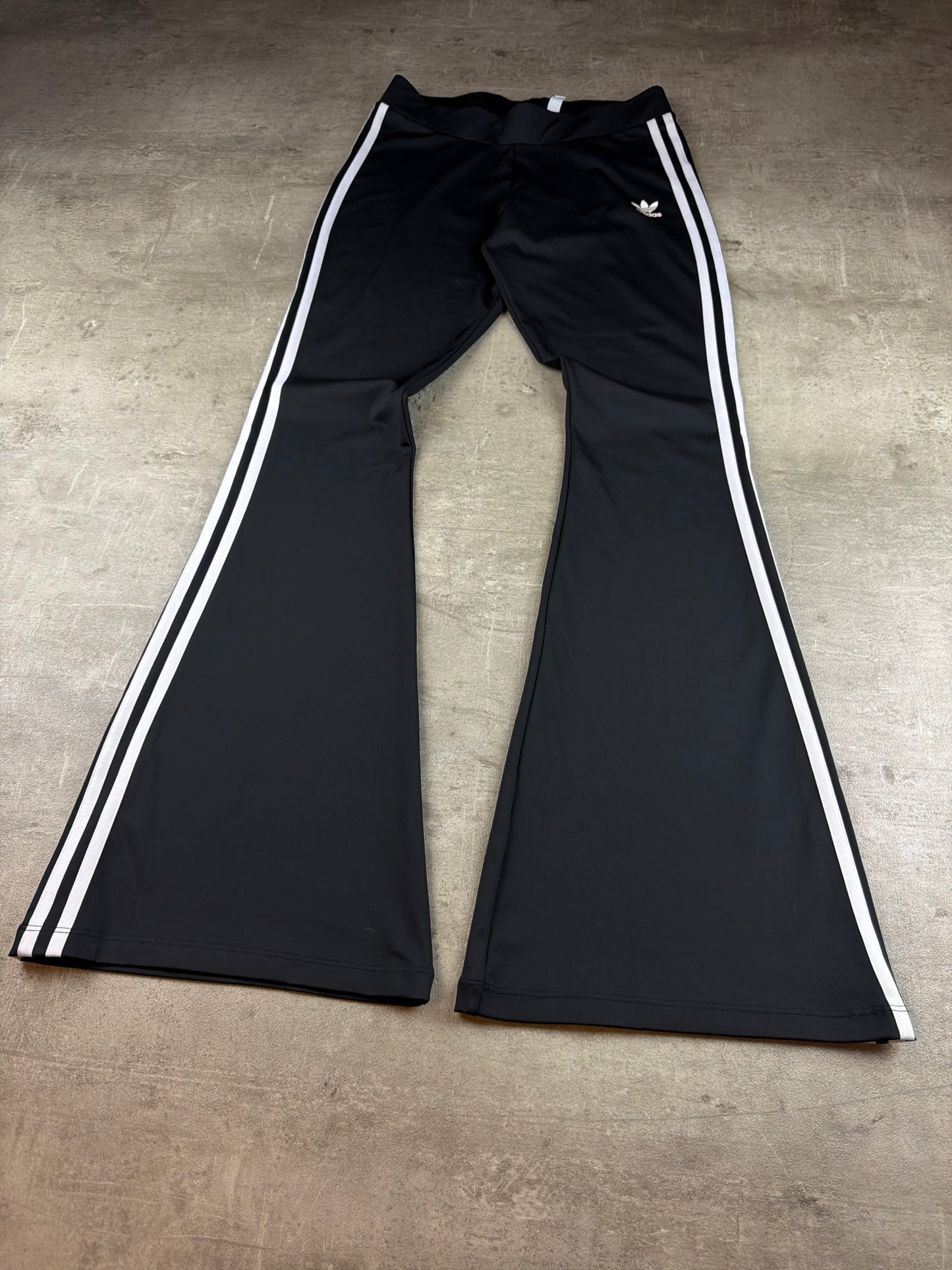 Adidas Three-Stripe Flared Trackpants - Black / Y2K Core