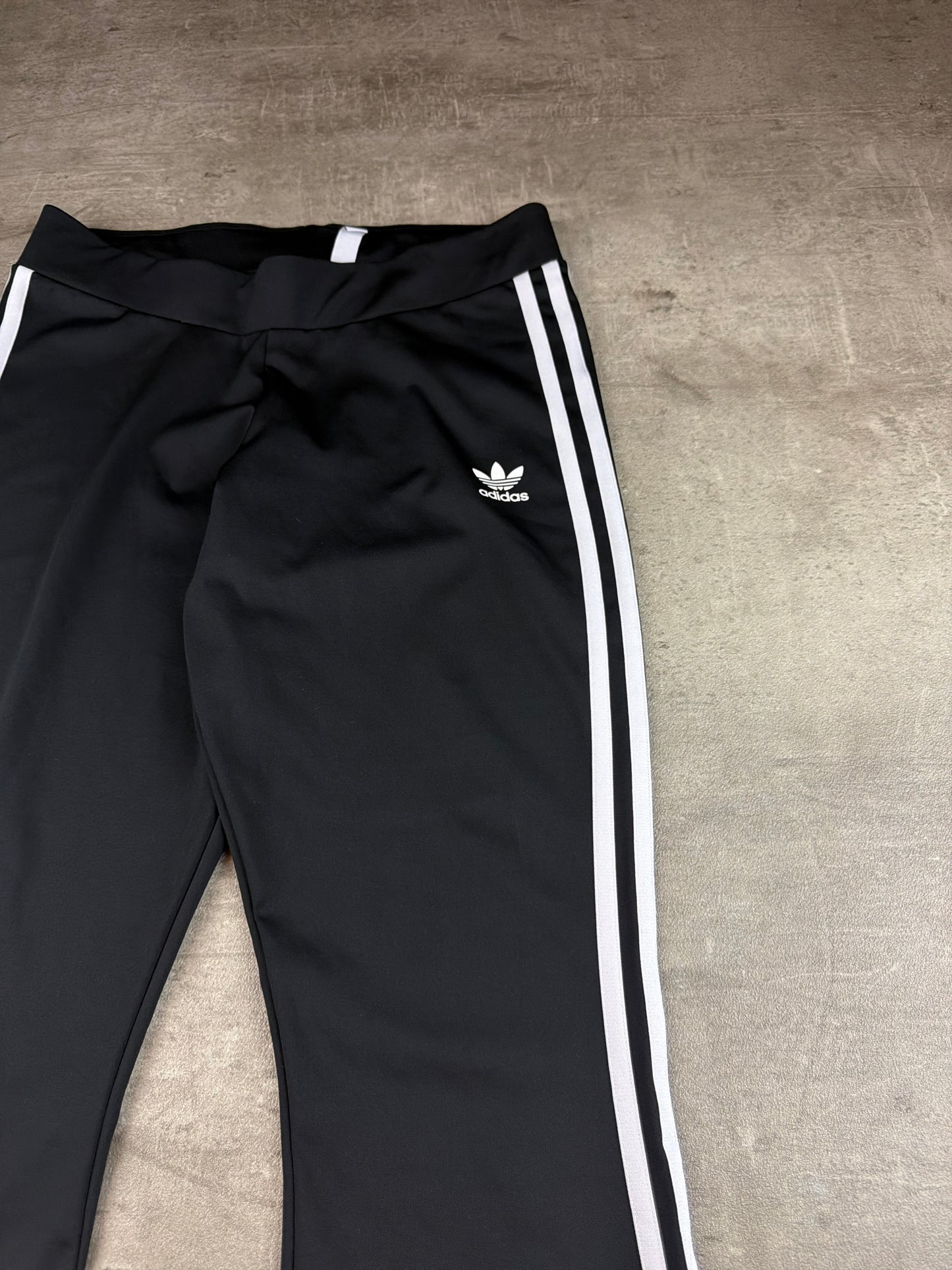 Adidas Three-Stripe Flared Trackpants - Black / Y2K Core