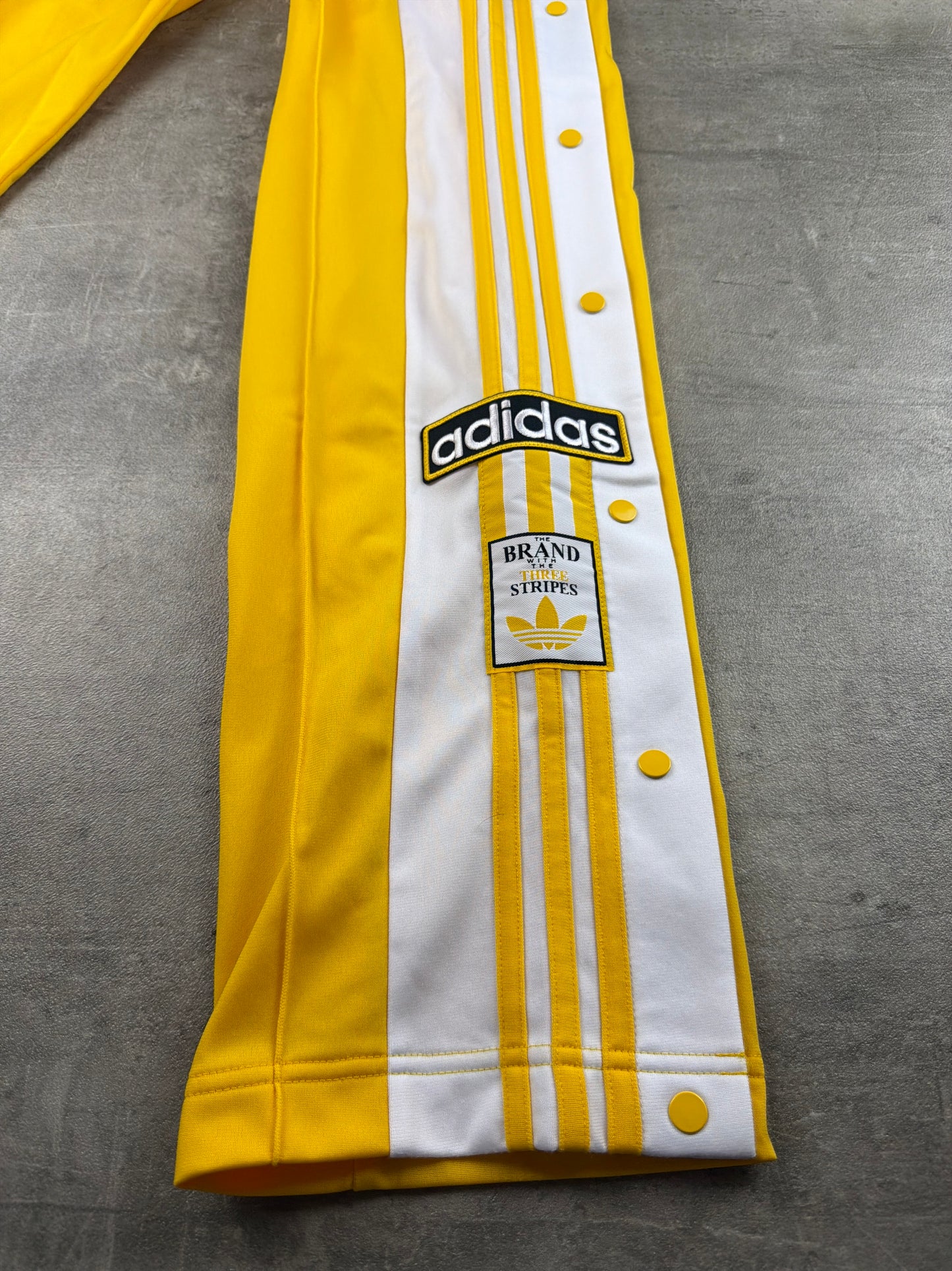 Adidas Vintage Adibreak "Popper" Trackpants – Bright Yellow / White