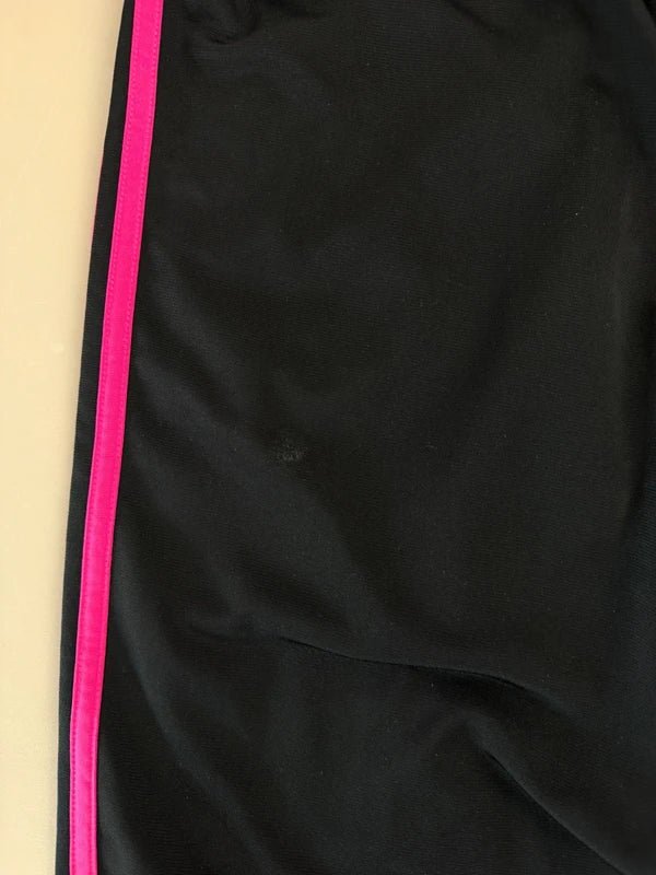 Adidas Archive "Cyber Pink" Straight Trackpants - Black / Neon Pink - Past Pieces